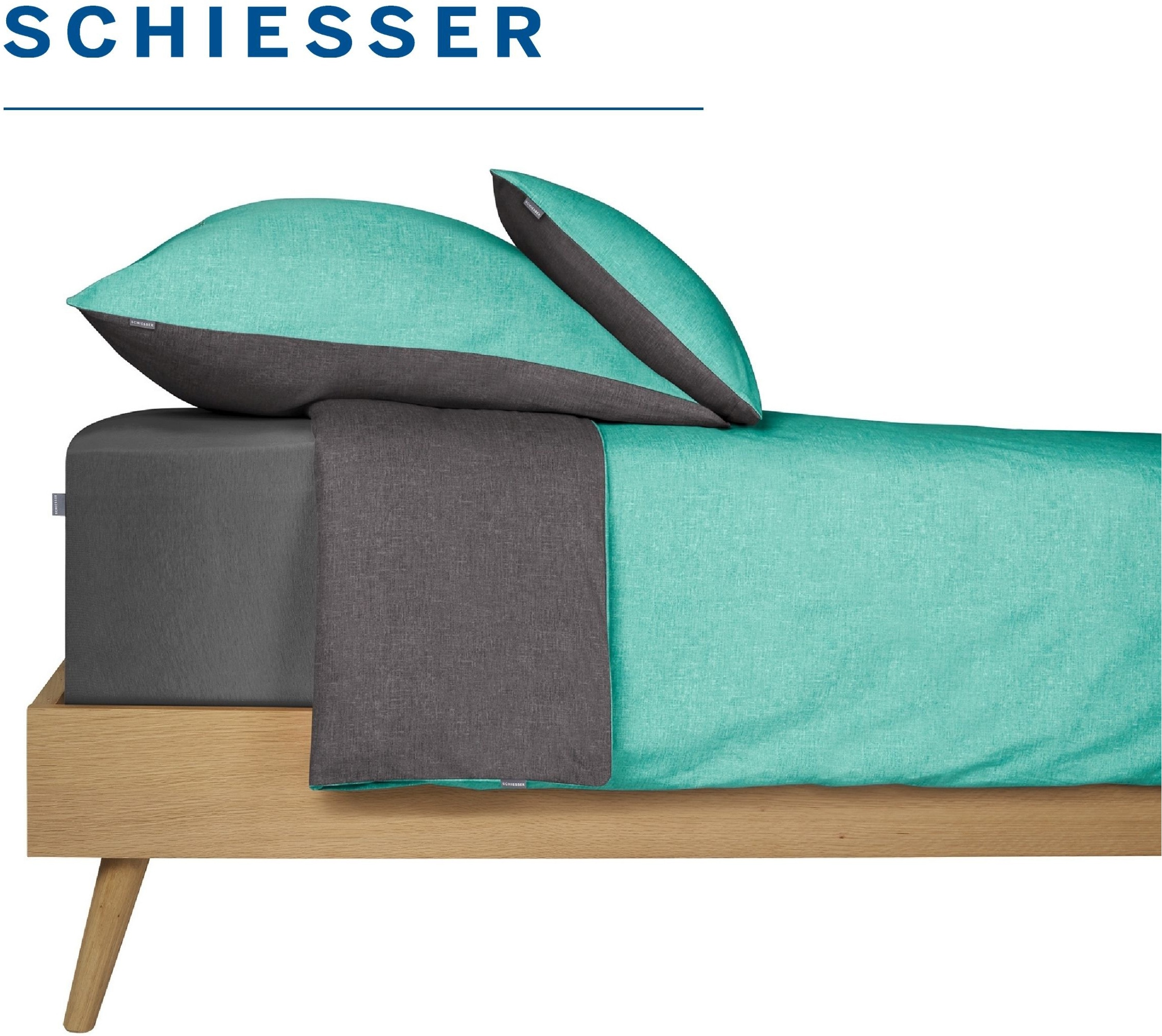 Schiesser Draps de lit »Jessi aus 100% Baumwolle« pour matelas jusqu'à 22 cm de hauteur, OEKO-TEX® MADE IN GREEN