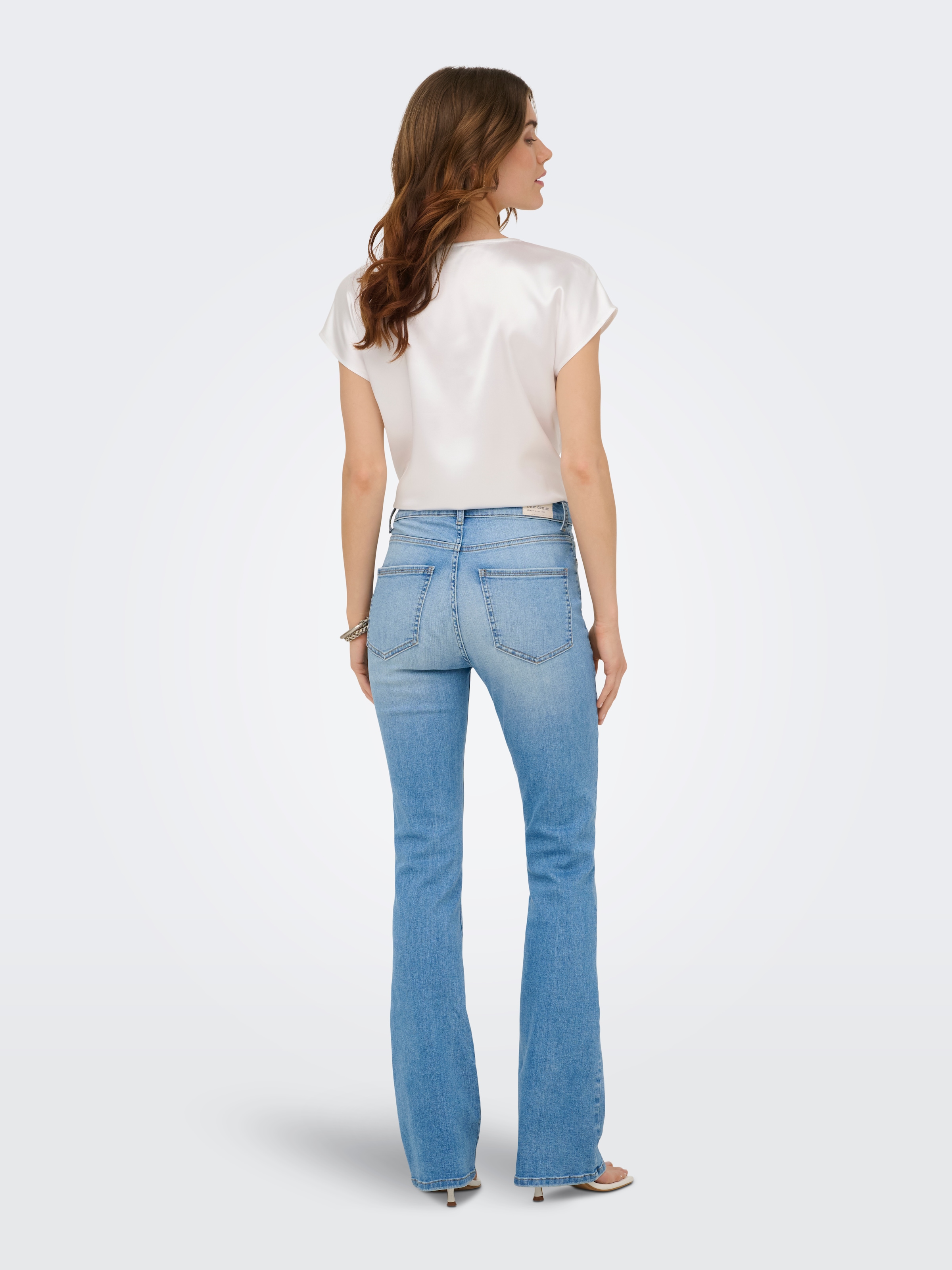 ONLY Jeans bootcut »ONLRAYNA HW SLM FLARED DNM REA281« mélange de coton, taille haute