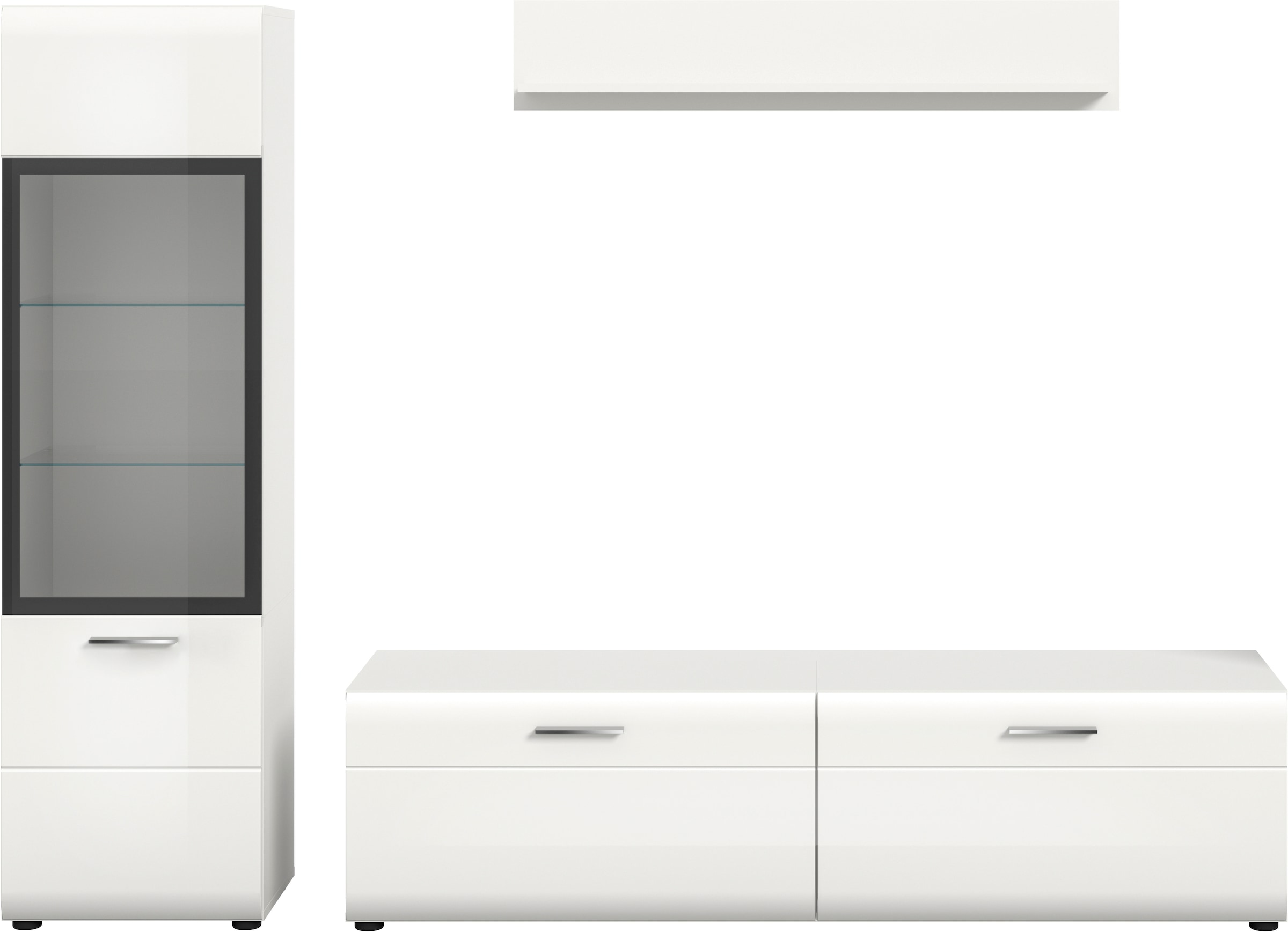 Home affaire Meuble mural »FLORENZ, 3-teilige Wohn-Kombination, hochwertige MDF-Front« Set, Set, best. aus: 1 Vitrine, 1 Lowboard, 1 Wandboard, 3 cuis tlg.