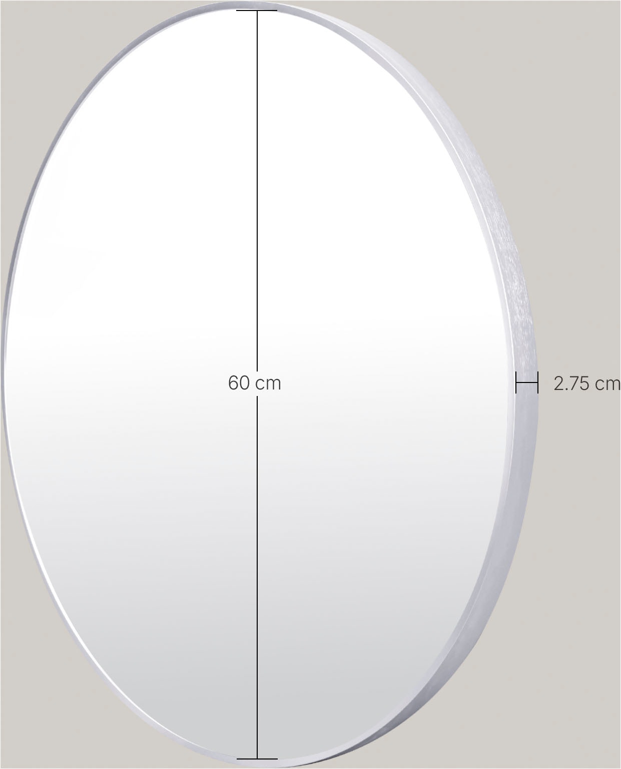 GOODproduct Miroir »Wandspiegel Addrik, wahlweise in 2 Grössen 60x60cm oder 80x80cm« forme ronde, en plusieurs couleurs