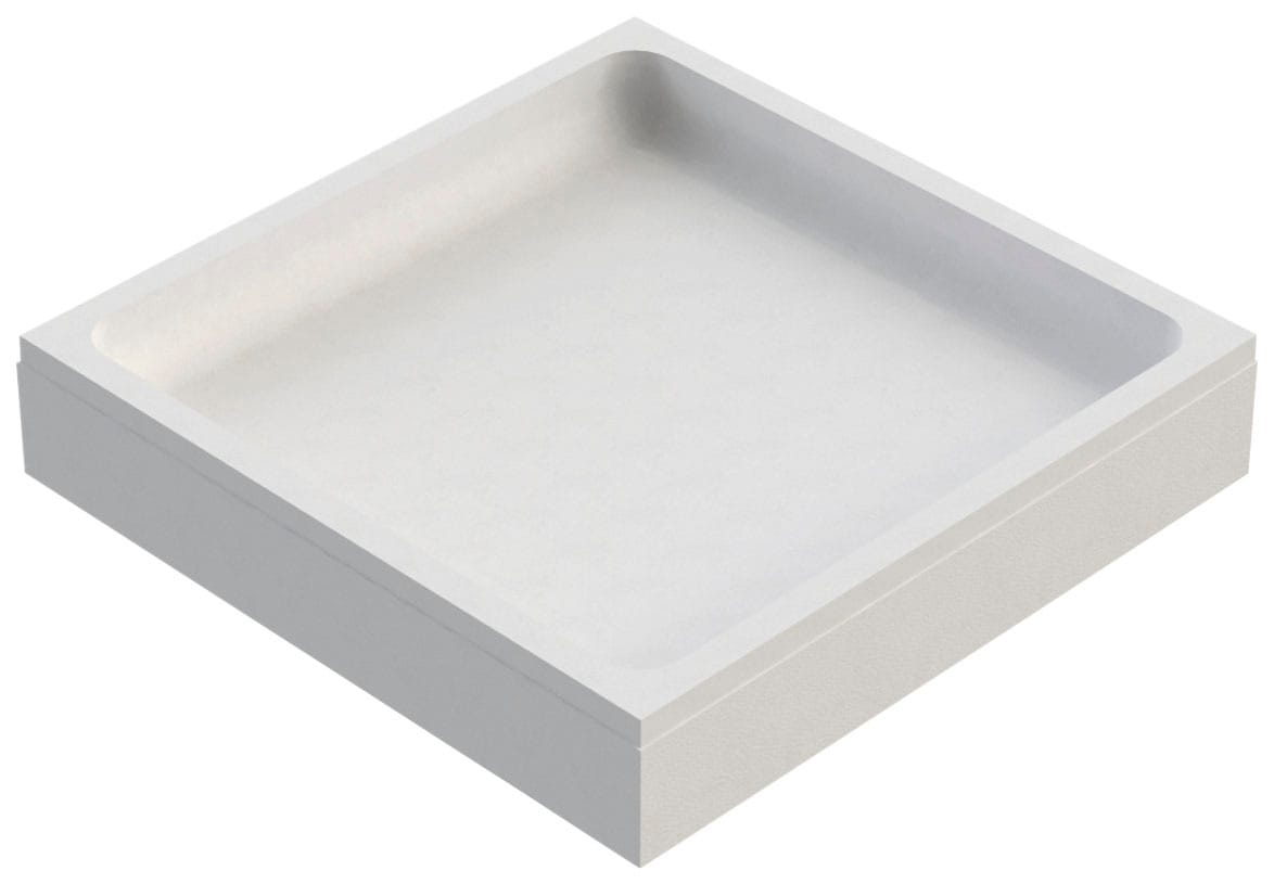 OTTOFOND Receveur de douche Ensemble,  80x80x6 cm, avec support de baignoire, garniture de vidange et bande d’étanchéité pour joints