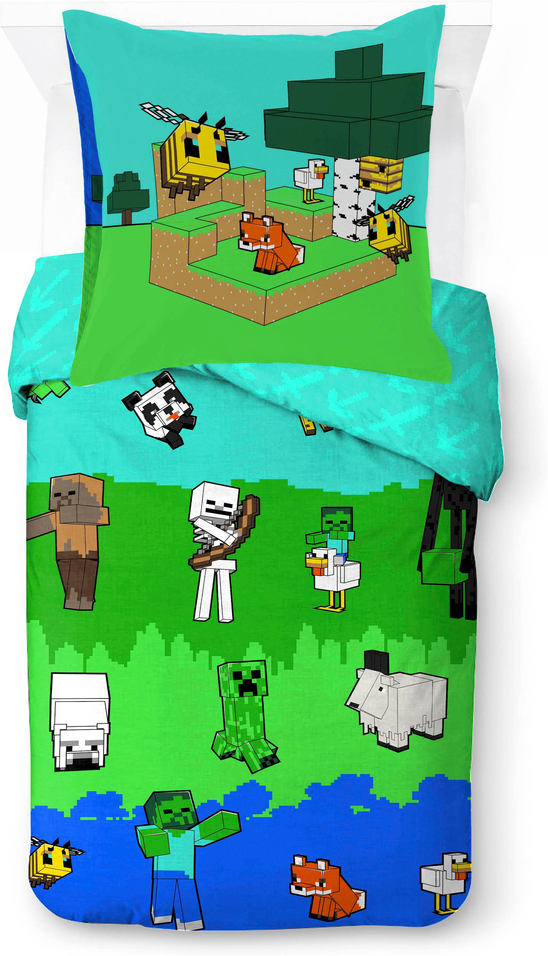 Minecraft Linge de lit pour enfants »Minecraft Creative« 2 100% coton