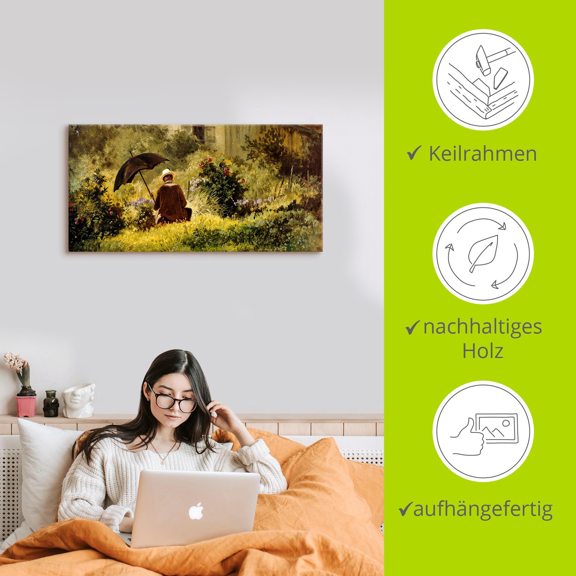 Artland Leinwandbild »Der Maler im Garten« Mann 1 Stk. tlg. auf Keilrahmen gespannt