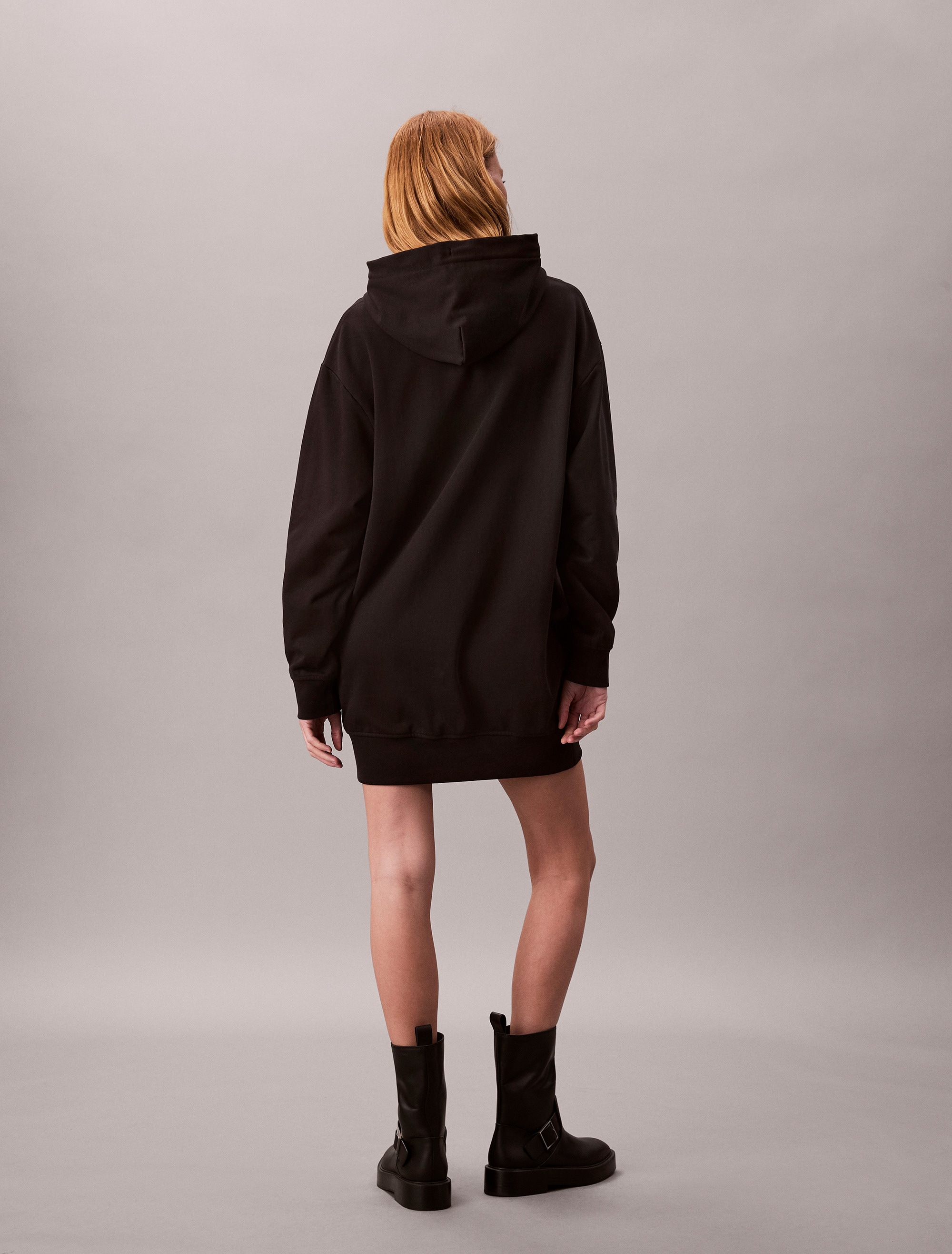 Calvin Klein Jeans Sweatkleid »LS MONOLOGO PREMIUM TERRY HOODIE« Ohne Tasche Mit Rundhalsausschnitt, loose fit