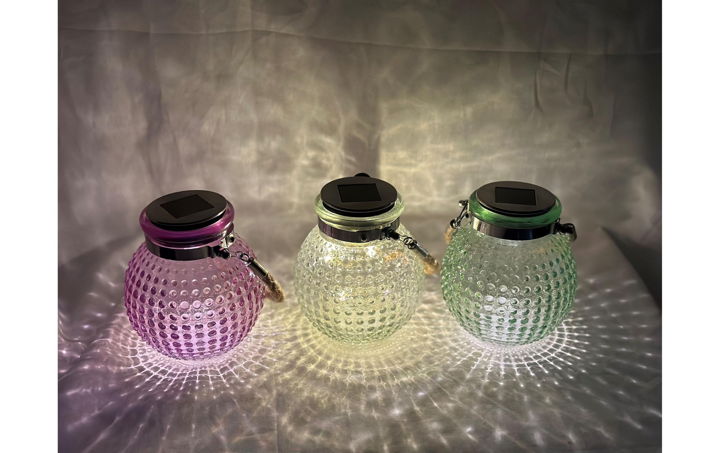   LED Solarleuchte »Dameco Solar Glas 3er Set« Warmweiss