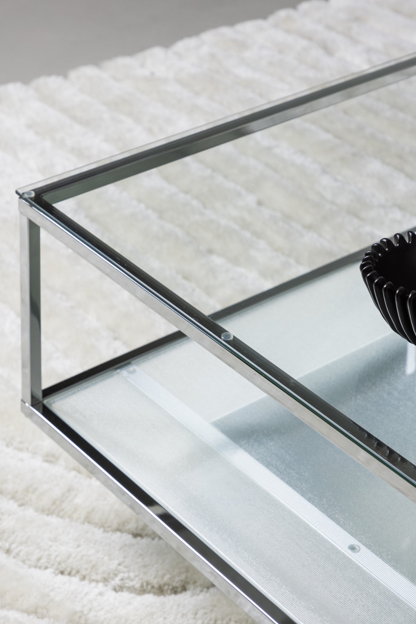 Venture Home Table basse »Maglehem, rechteckiger Couchtisch mit Glasplatte, 130 × 60 cm« Table basse, verre, acier, mince, moderne, noble