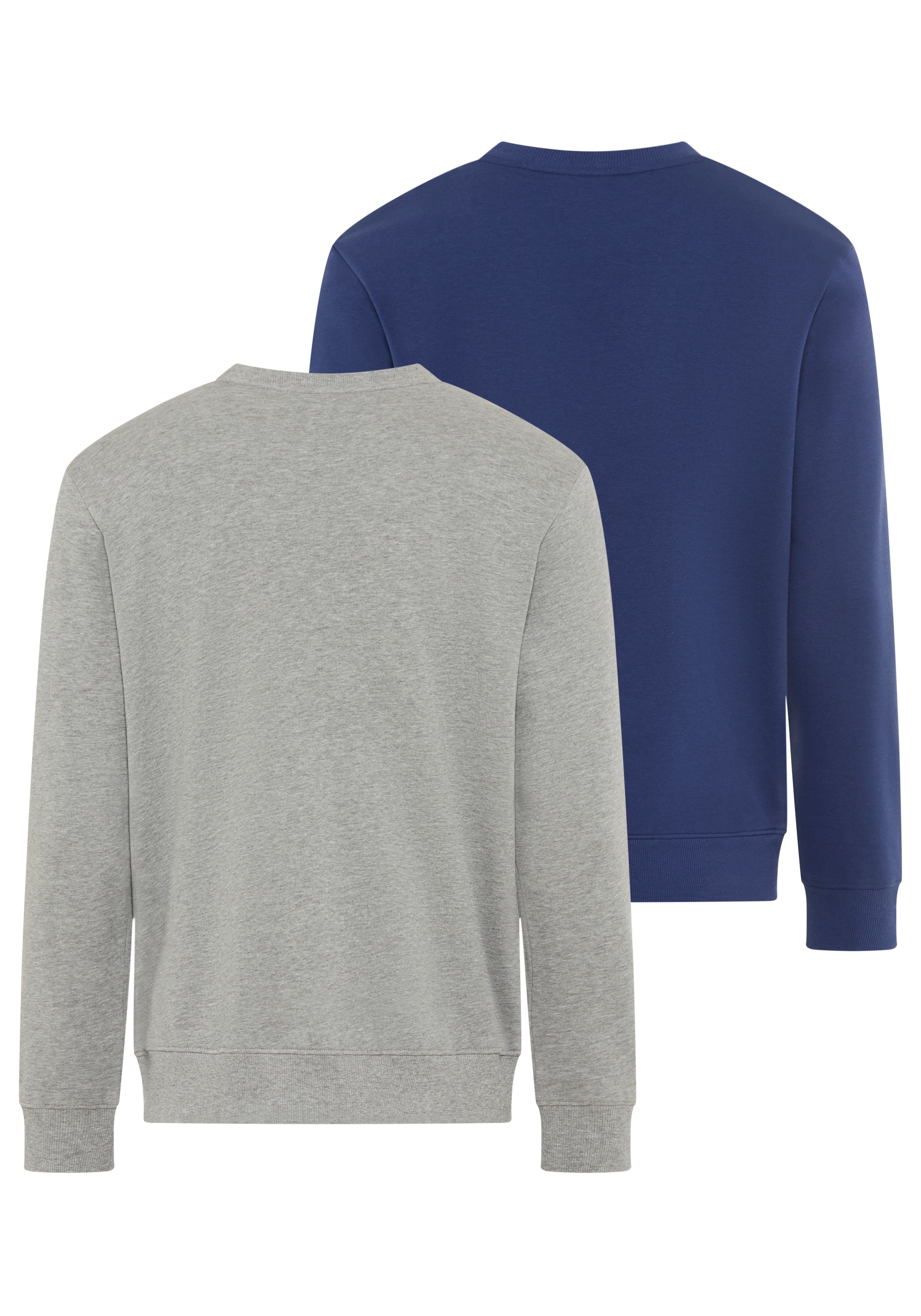 Man's World Sweat-shirt, 2 pièces mit Rundhalsausschnitt, unifarben, Langarm, normale Passform
