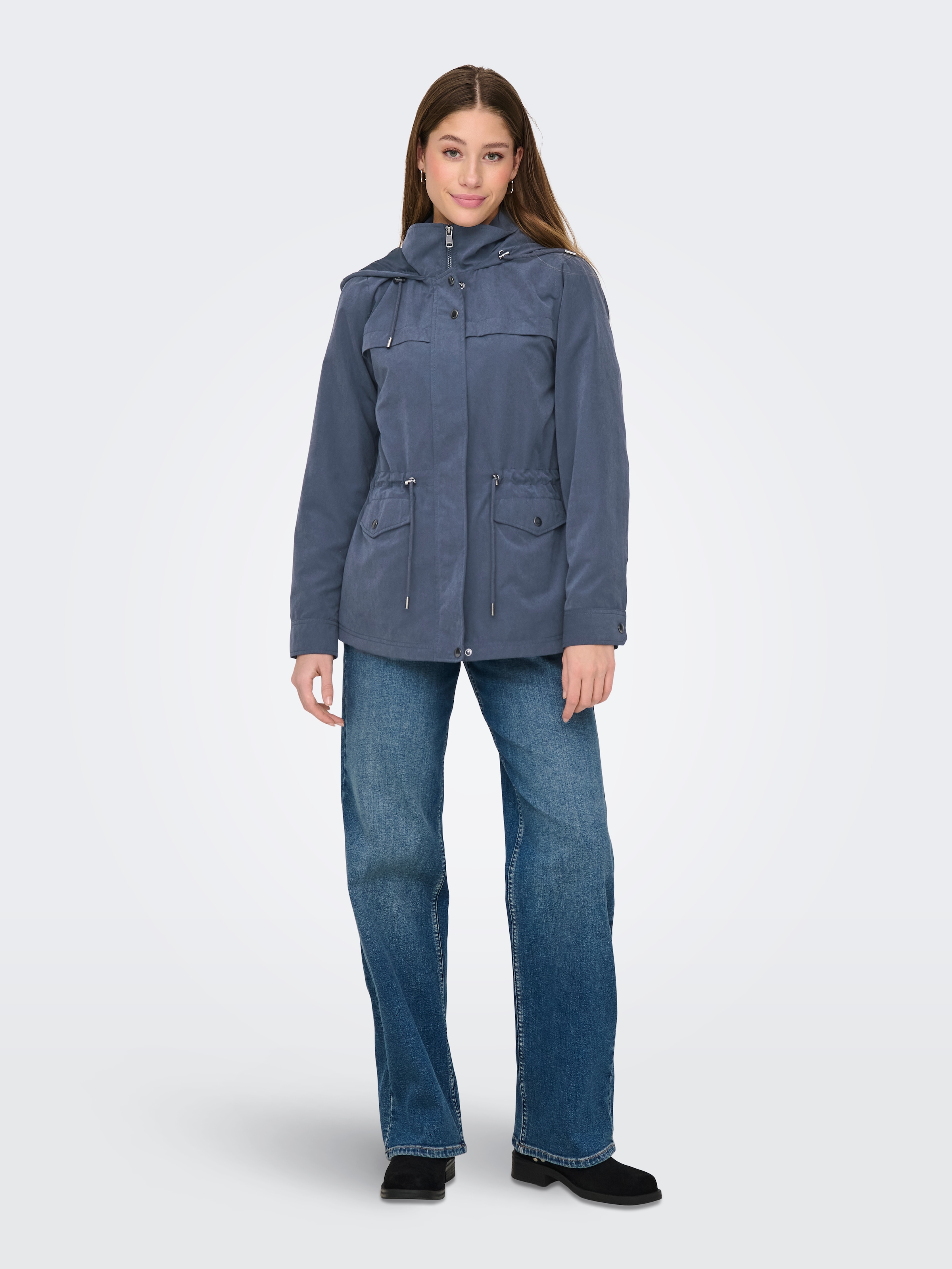 ONLY Parka »ONLNEWSTARLINE SPRING JACKET CC OTW« mit Kapuze mit durchgehendem und verdecktem Reissverschluss