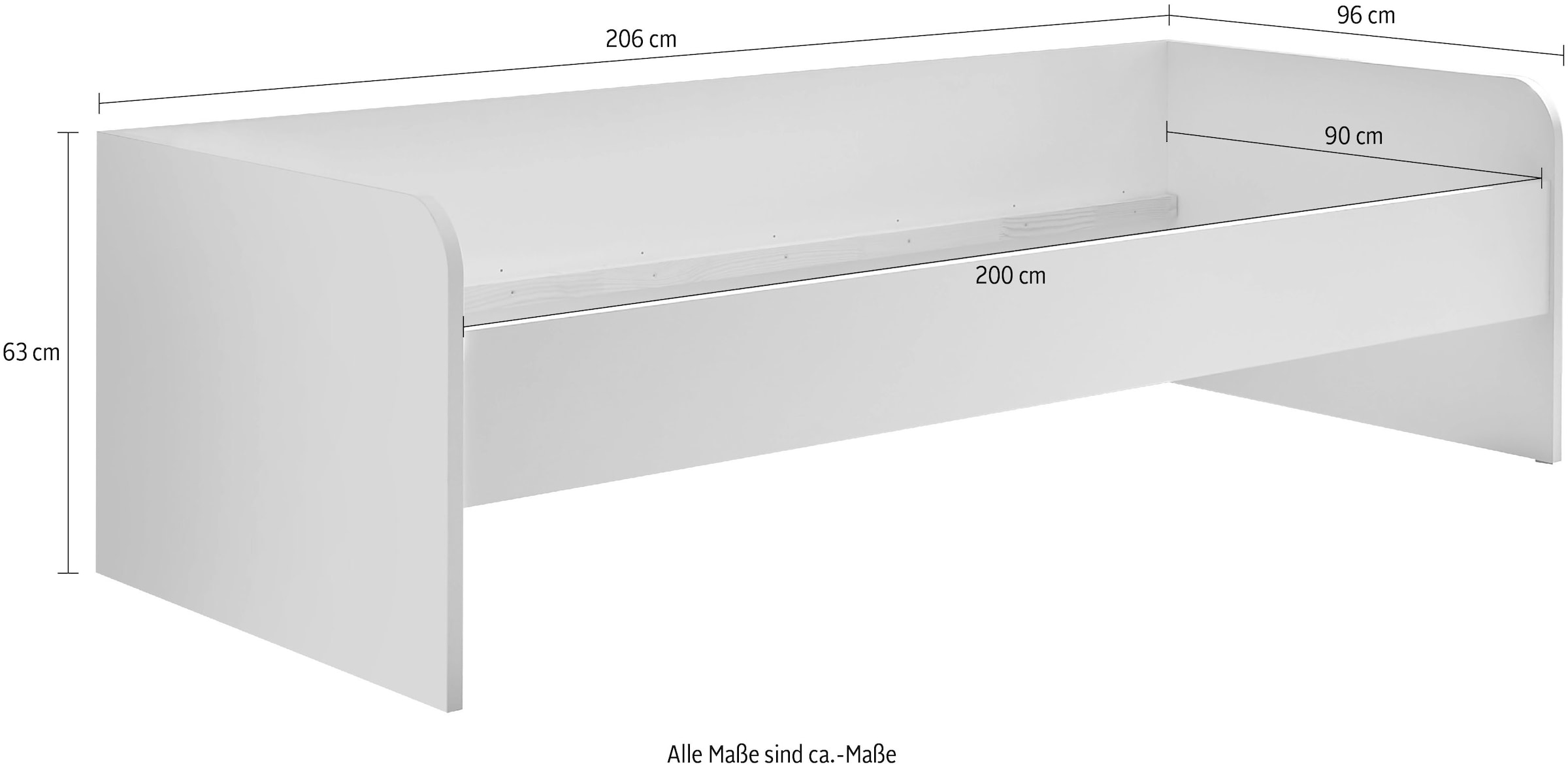 Begabino Sommier »Karla Einzelbett, Jugendbett« 90x200 cm, lit en 3 coloris