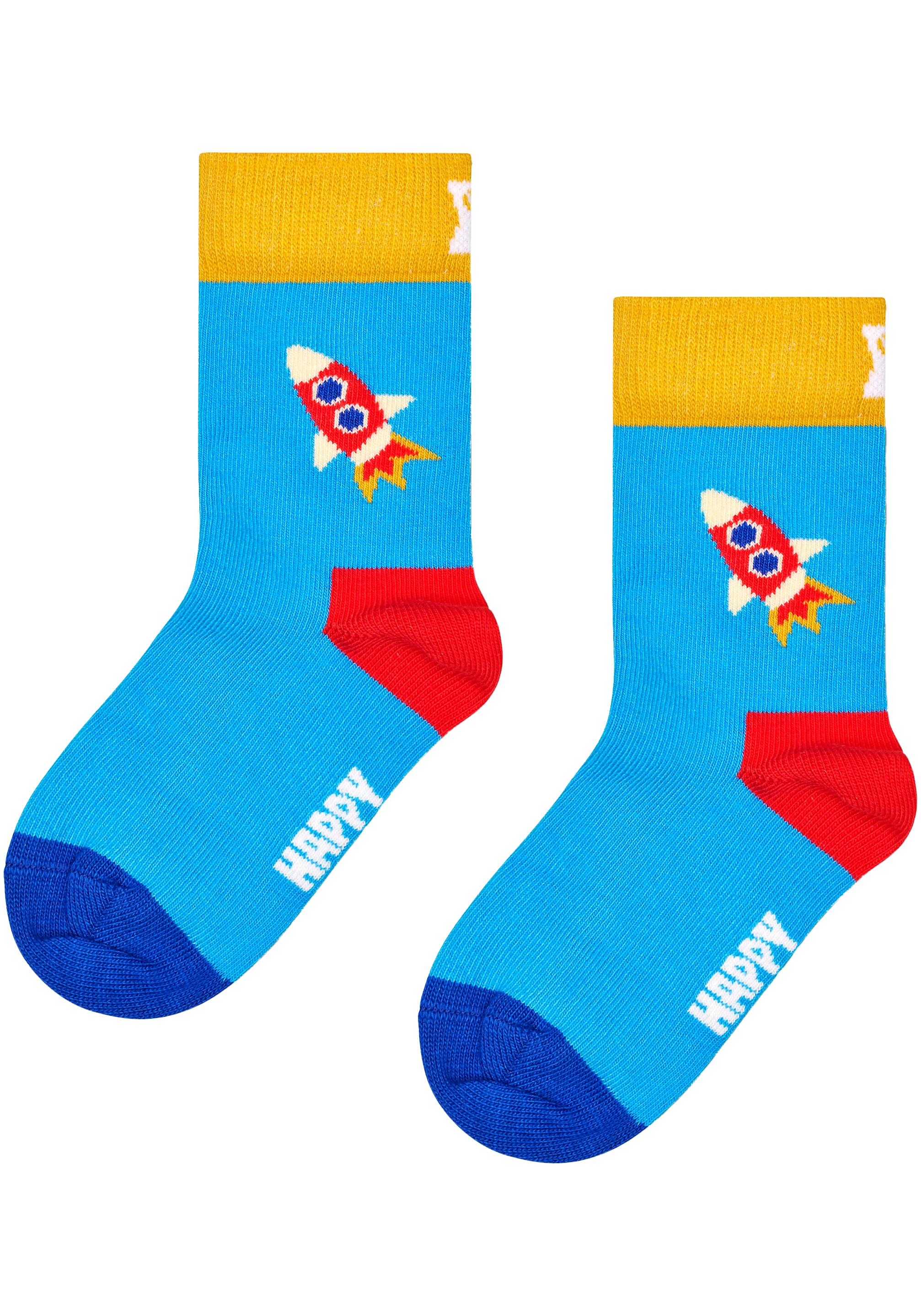 Happy Socks Chaussettes longues 3er Pack,  mit verspielten Roboter-Motiven