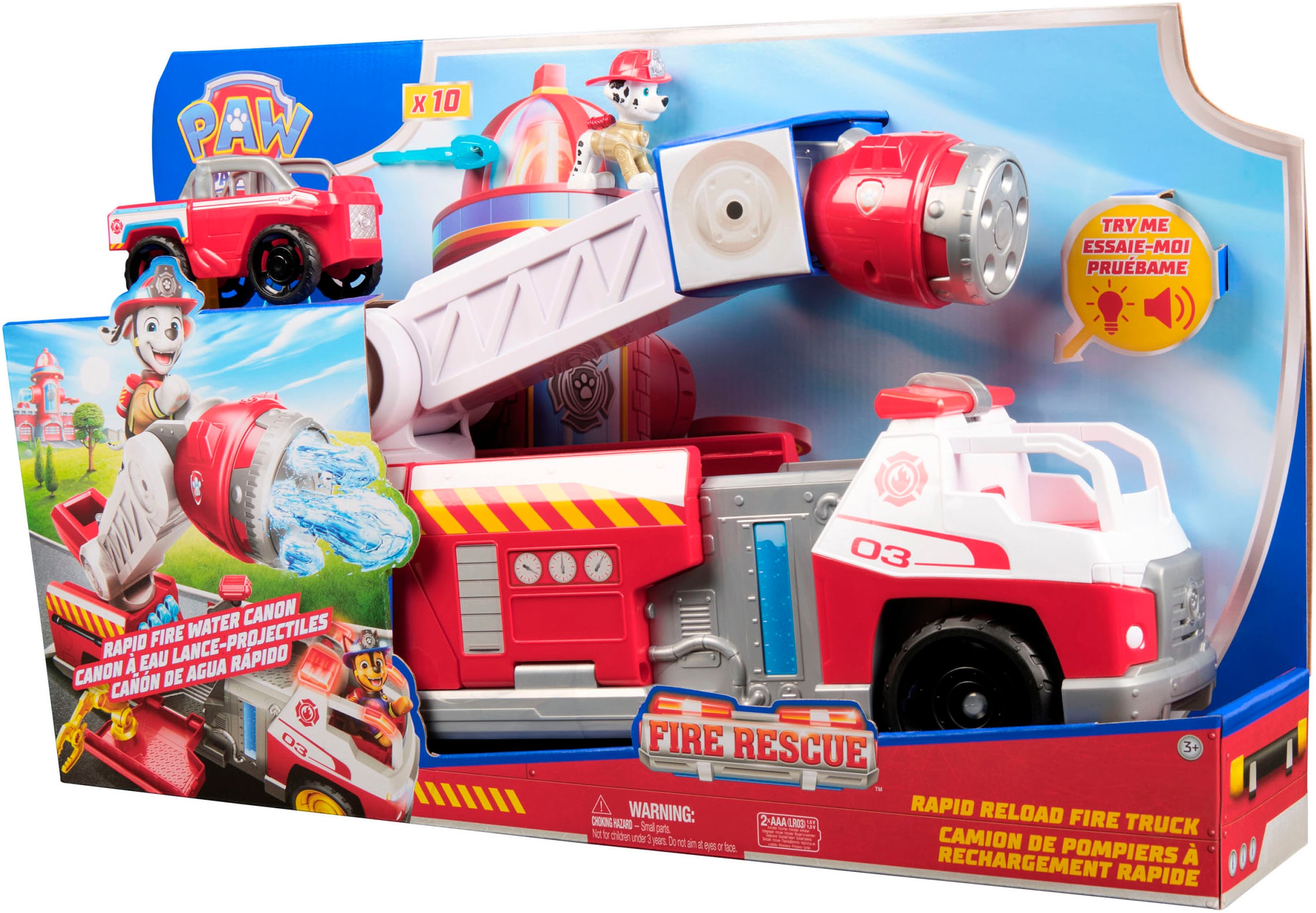 Spin Master Jouet pompier »PAW Patrol Fire Rescue - Marshalls Deluxe Feuerwehr-Truck« mit Licht und Sound