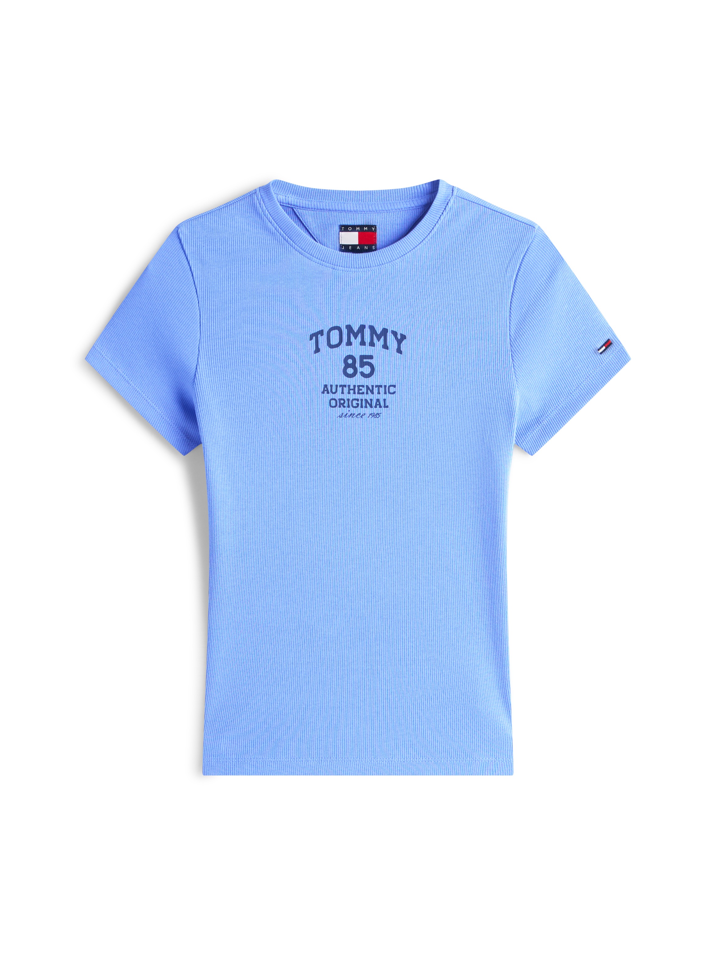 Tommy Jeans Kurzarmshirt »TJW SLIM TOMMY 85 RIB SS TEE« in gerippter Struktur