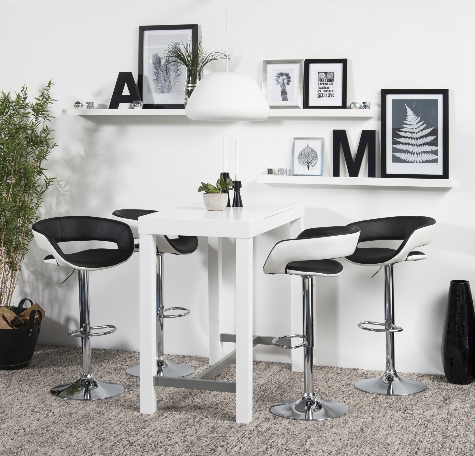 ACTONA GROUP Tabouret de bar »Grace« (lot de 2) simili cuir, hauteur réglable, accoudoir