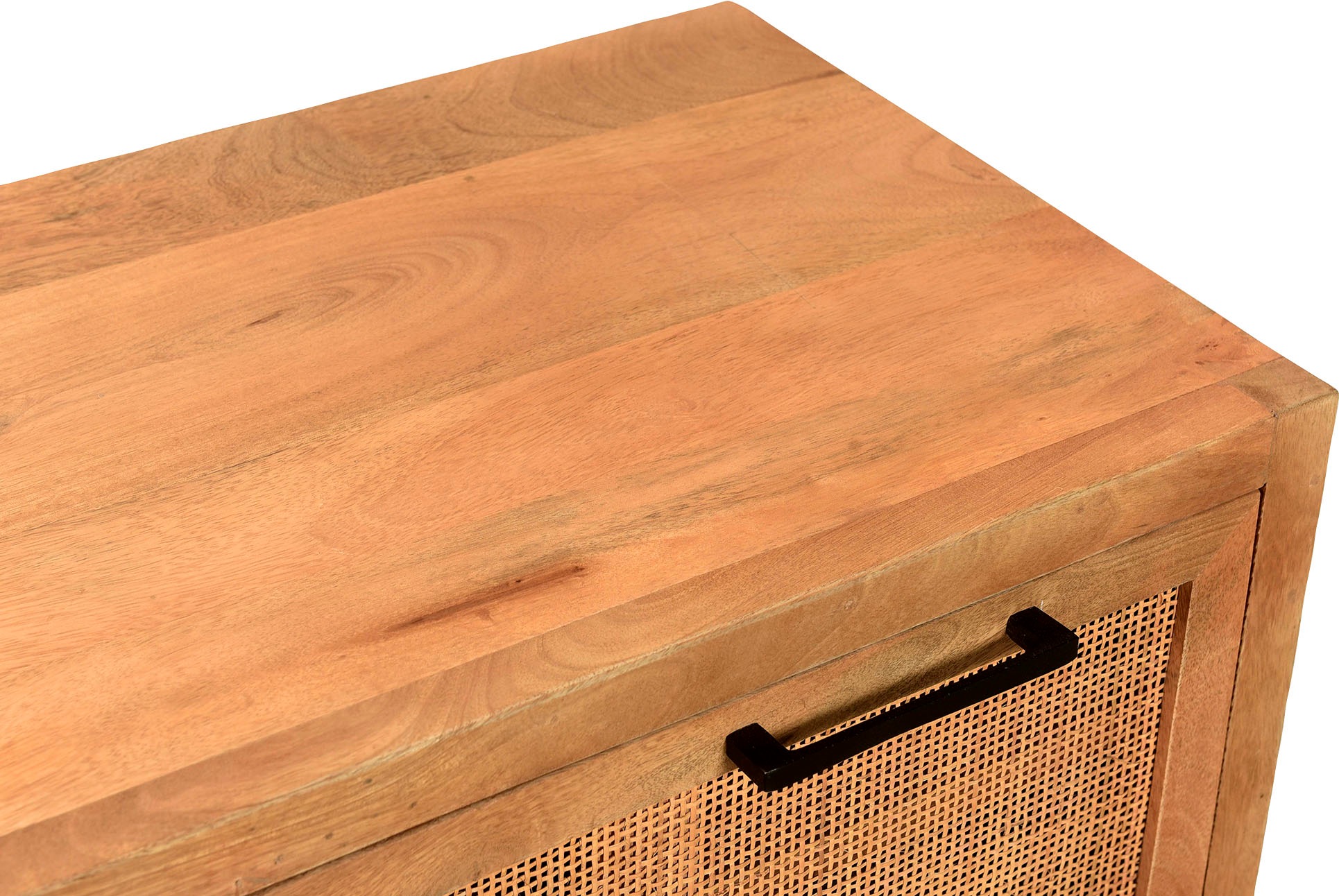 SIT Schuhschrank »CANE aus Mangoholz mit Rattan-Front & Metallkufen« Platz für 6 Paar Schuhe mit Rattan-Front & Mangoholz