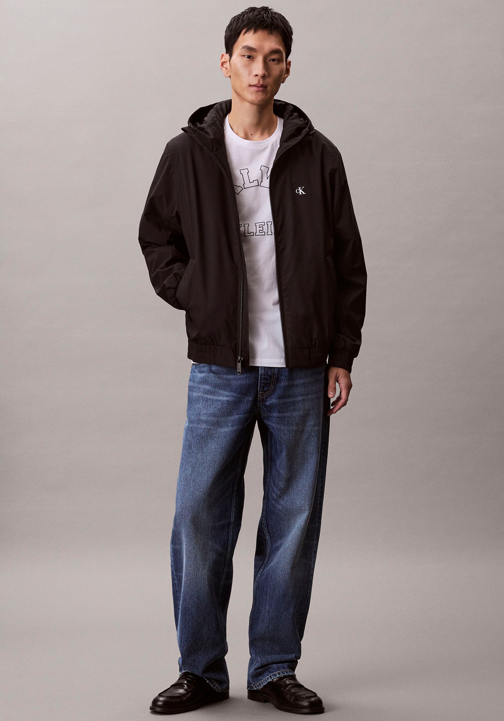 Calvin Klein Jeans Blouson avec capuche Regular Fit, capuche réglable
