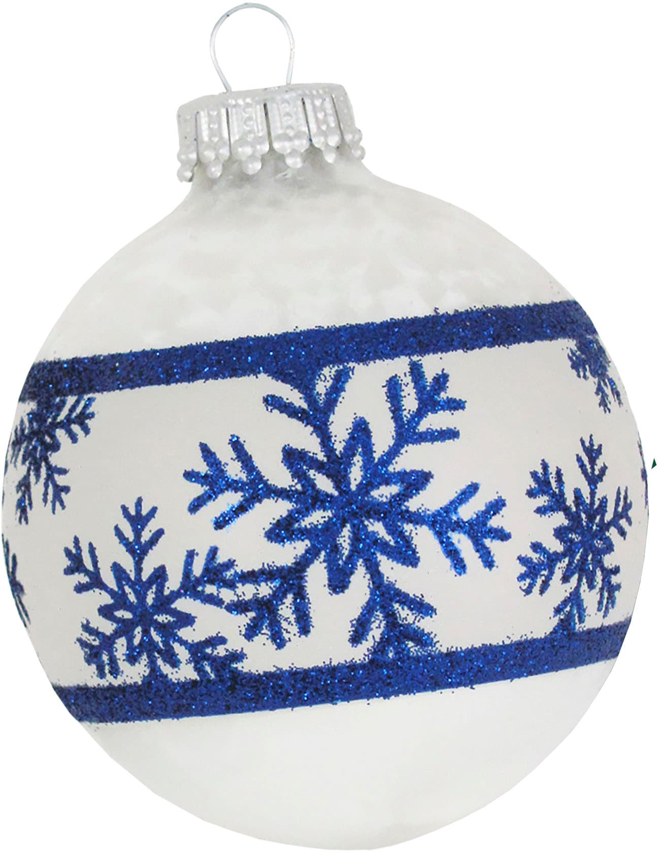 Krebs Glas Lauscha Weihnachtsbaumkugel »Schneeflockenband« Weihnachtsdeko, Christbaumschmuck, Christbaumkugeln aus Glas