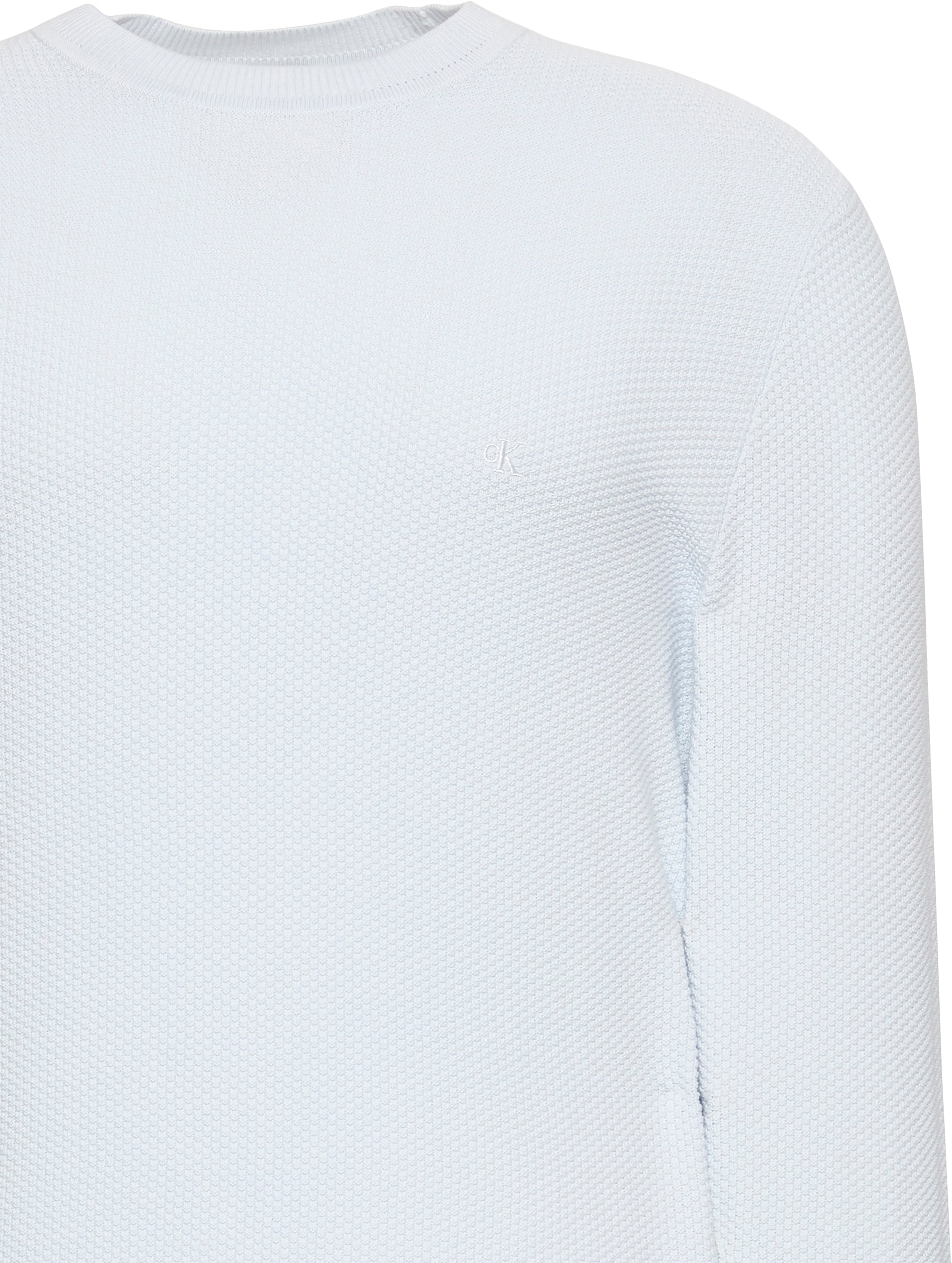 Calvin Klein Pull à col rond »LS TEXTURED COTTON CREWNK SWEATE« Regular fit mit Rundhalsausschnitt