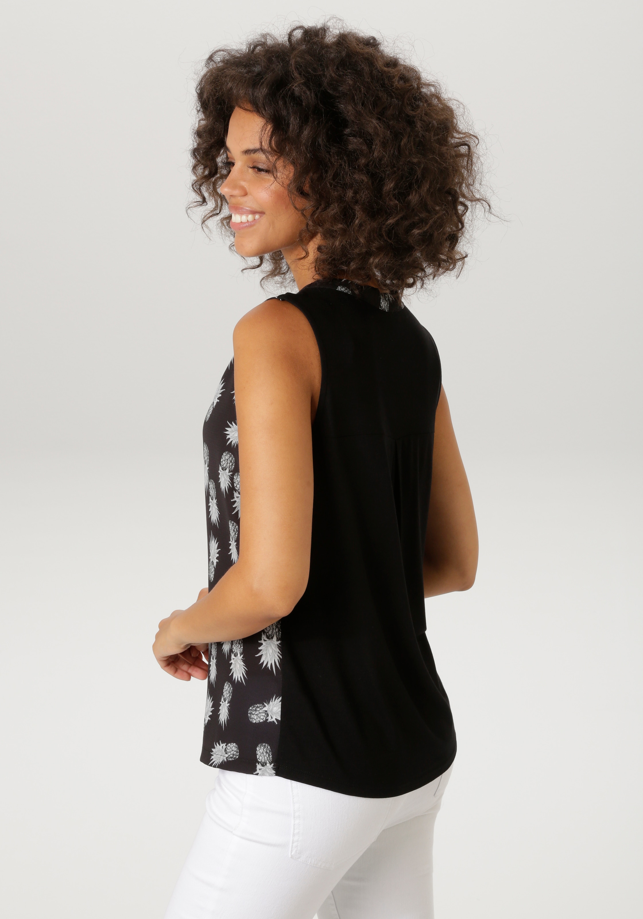 Aniston CASUAL Top chemisier mit Ananas-Druck - jedes Teil ein Unikat - NEUE KOLLEKTION