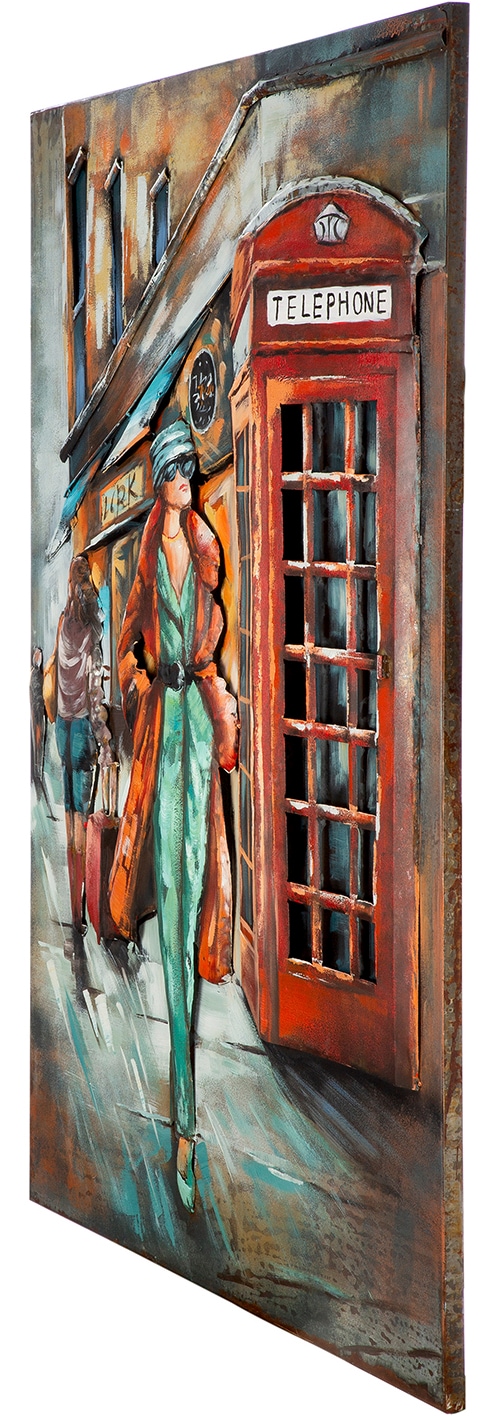 Casablanca by Gilde Tableau métallique »Bild rechteckig English Call  grau, rot« Ville 1 cuis tlg. motif London cabine téléphonique design rétro image vintage art urbain