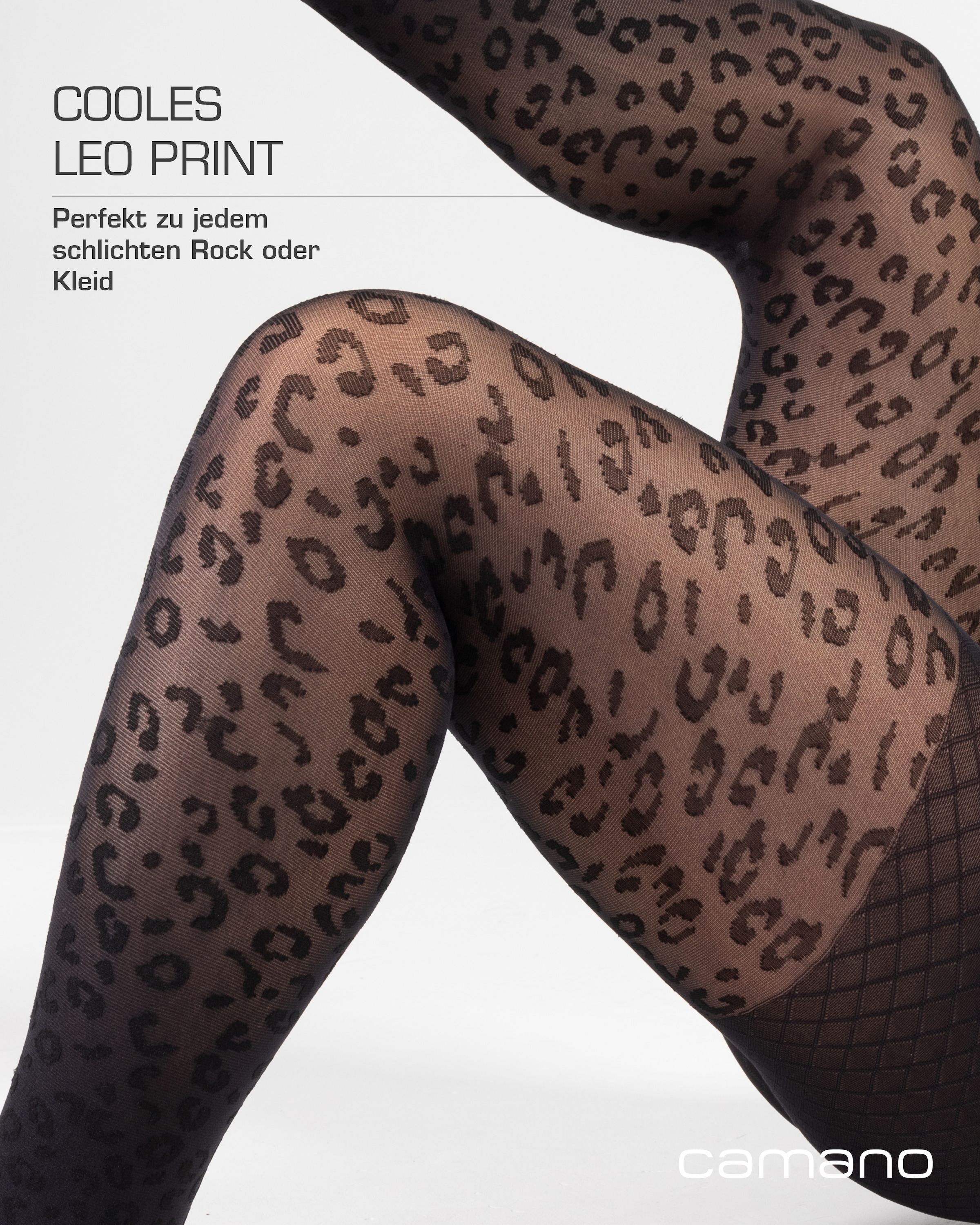 Camano Collants fins »fine curvy« 50 DEN collants courbes, motif léopard