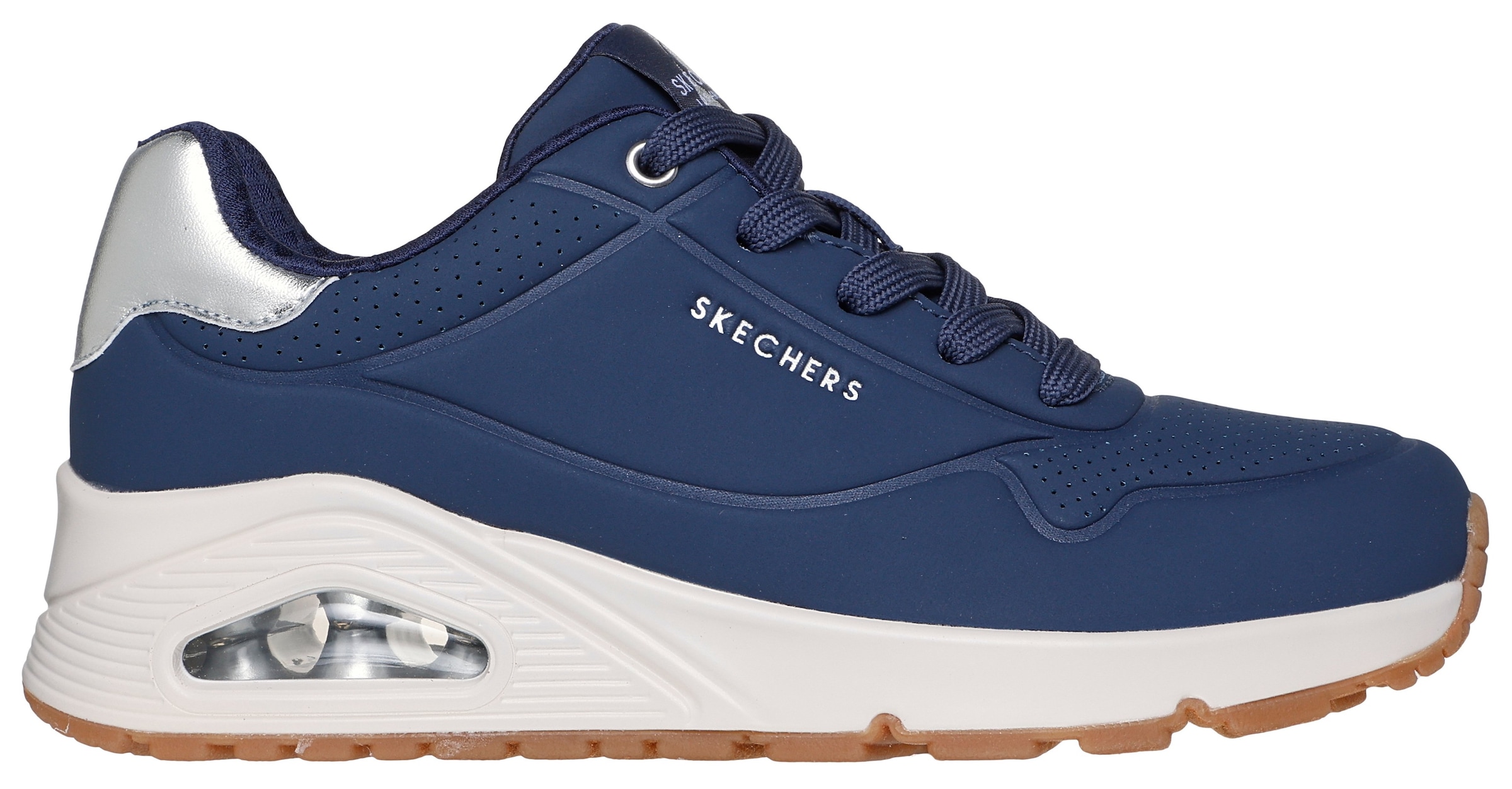 Skechers Sneakers »UNO GOLDEN AIR«  chaussure de loisirs, chaussure basse, chaussure à lacets avec insert métallique