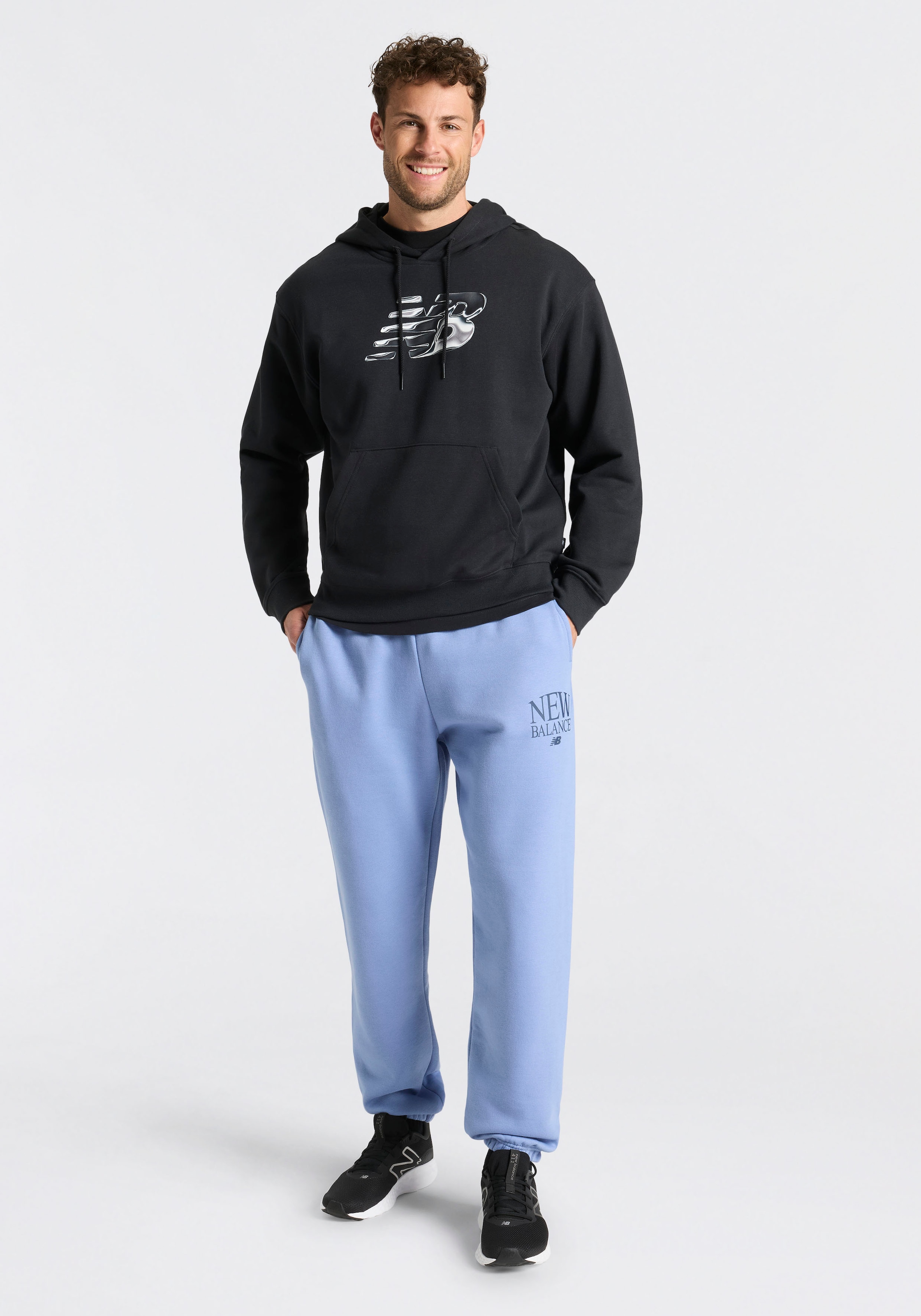 New Balance Sweat à capuche »AAZ Mens Lifestyle Hoodie BIG TEAL«, sportlicher Stil, aus Baumwolle und Polyester, mit Kapuze
