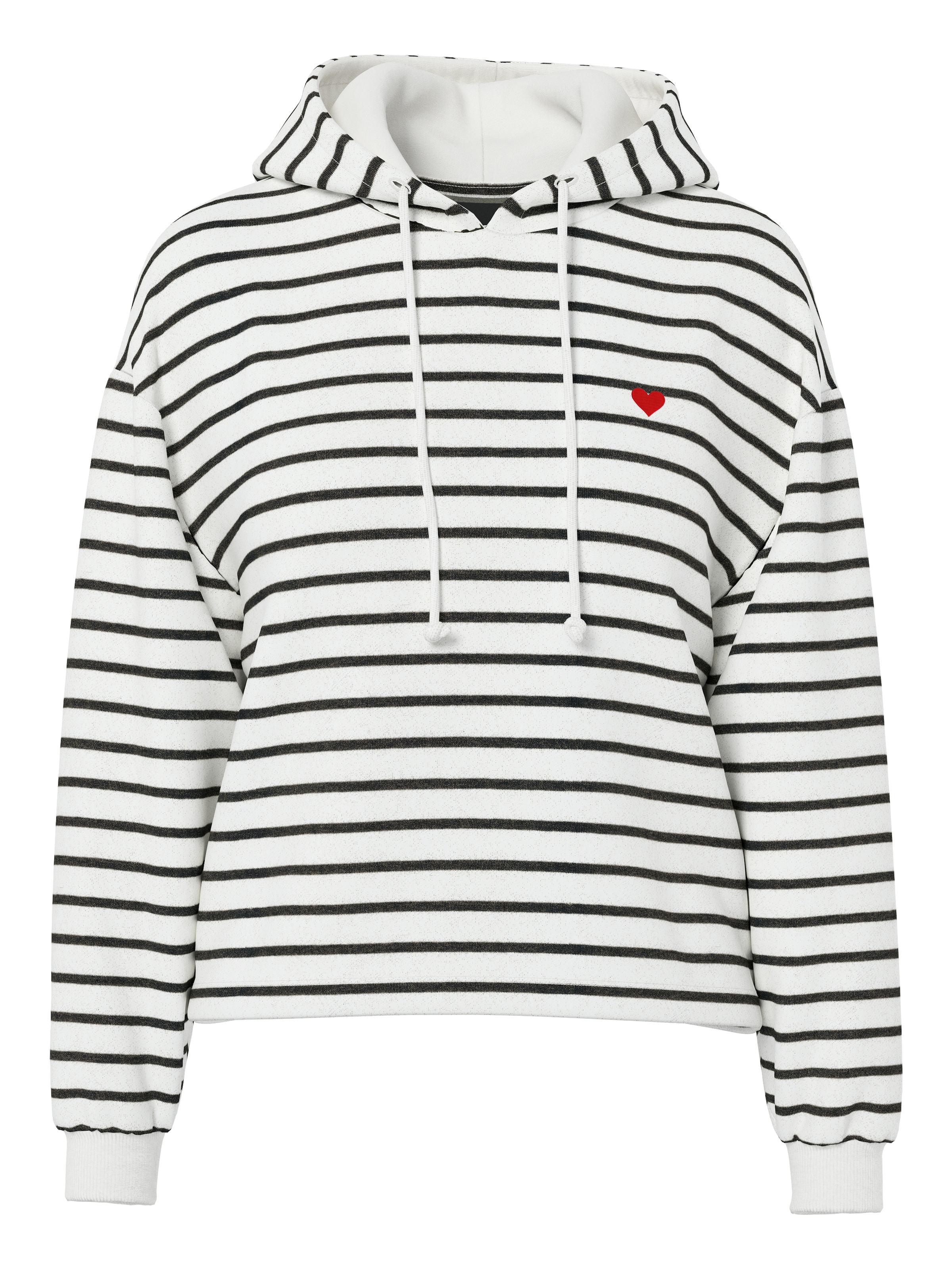pieces Sweat à capuche »PCCHILLI LS HOODIE STRIPES EMB NOOS BC«, mélange coton, coupe régulière
