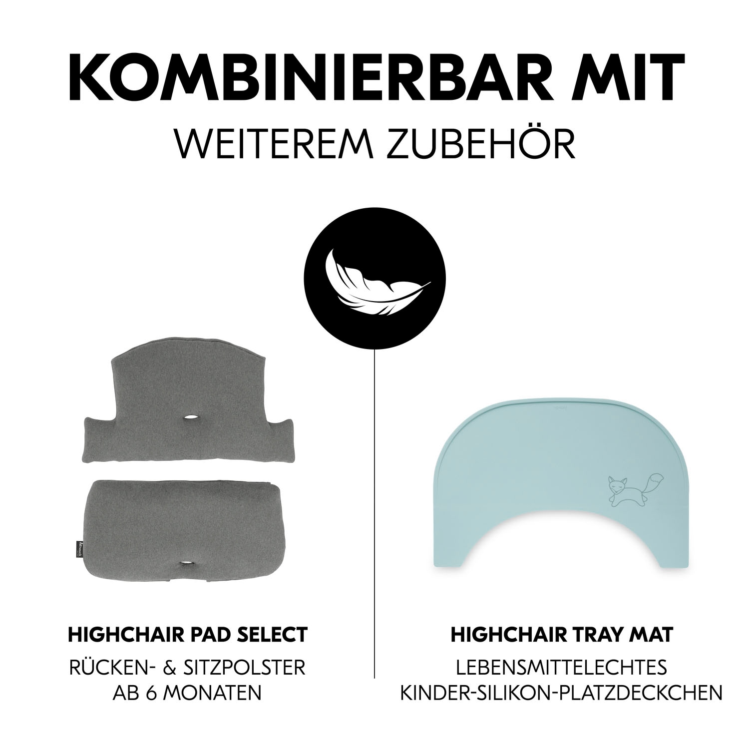 Hauck Hochstuhltablett »Alpha Click Tray, Black« aus recyceltem Material