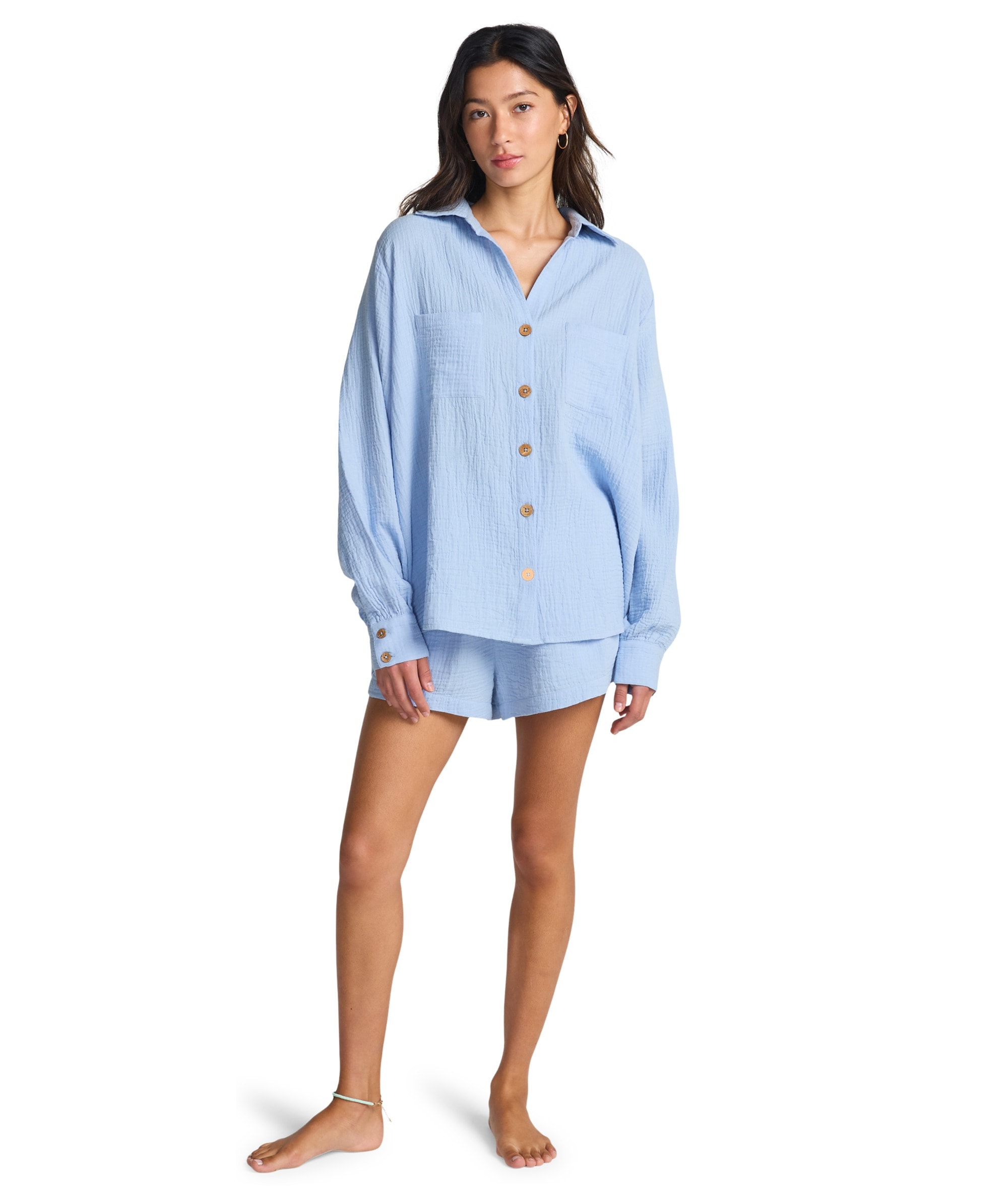 Billabong Robe chemisier »SWELL BLOUSE« sportlicher Look, für Sportmode, Sommermode und Strandmode