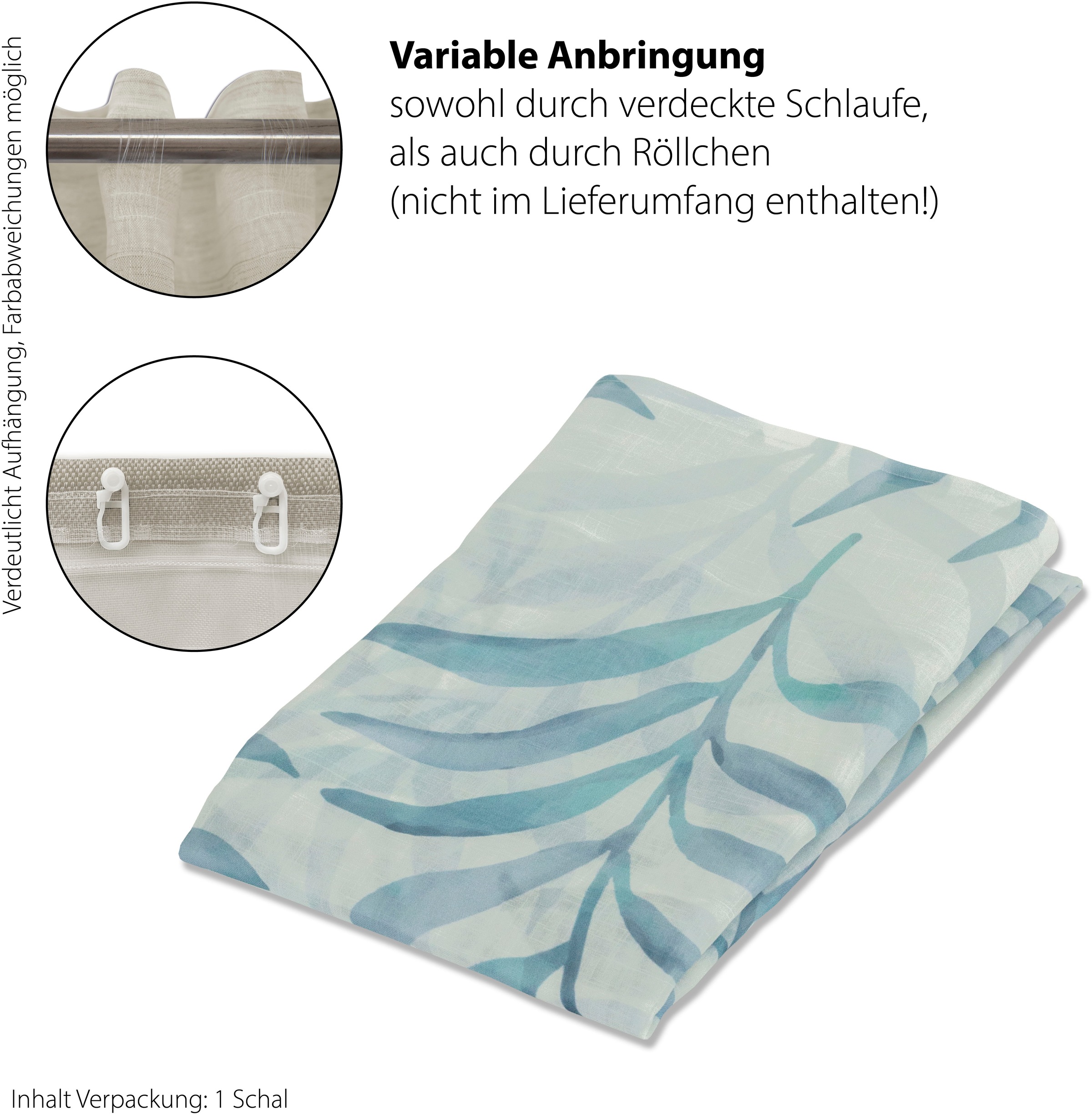 HOMING Gardine »Soma« verdeckte Schlaufen 1 Stk. tlg. floral, Blumen, transparent, Wohnzimmer, Schlafzimmer