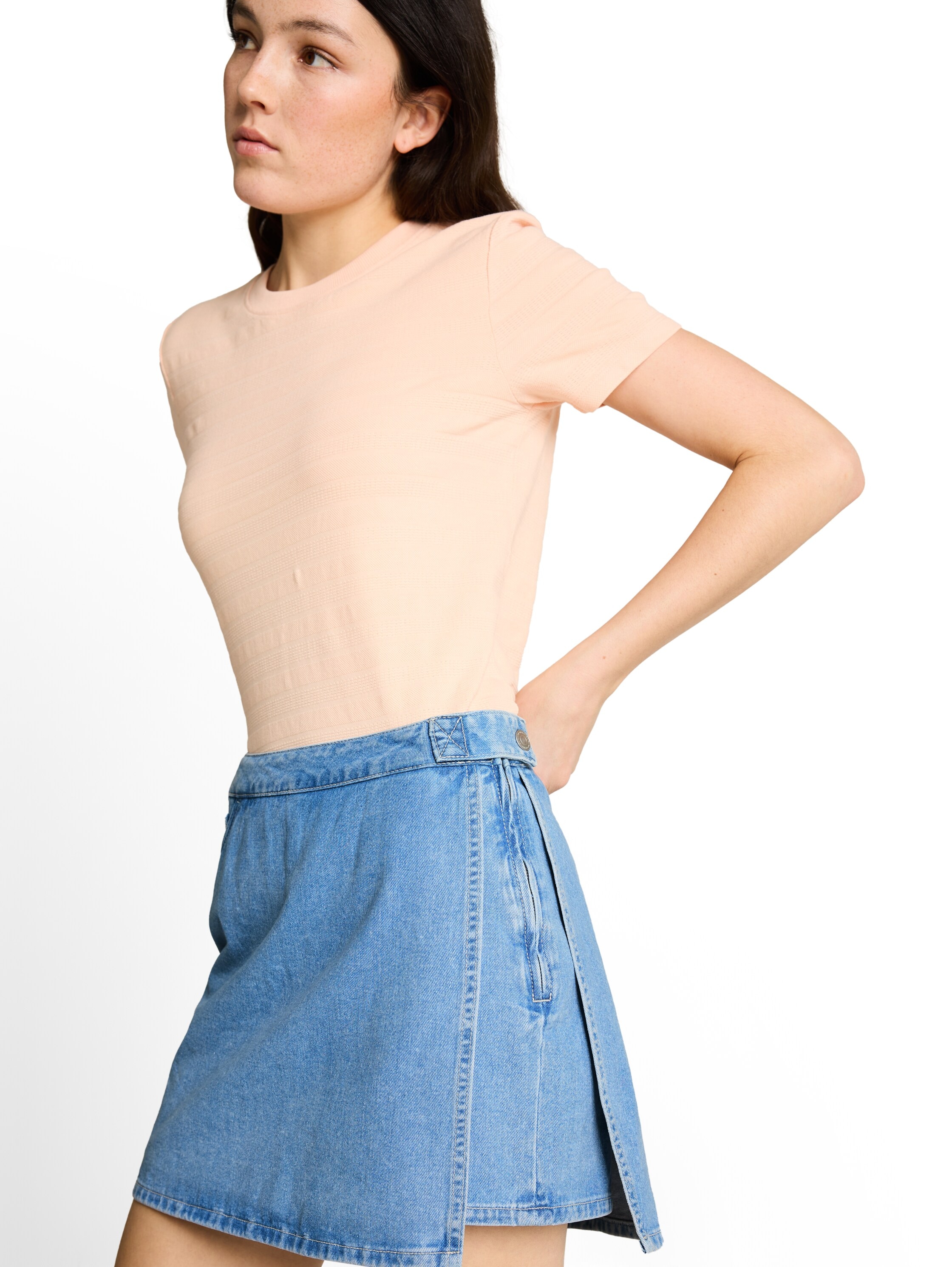 TOM TAILOR Denim Short en jean skort avec fermeture éclair latérale