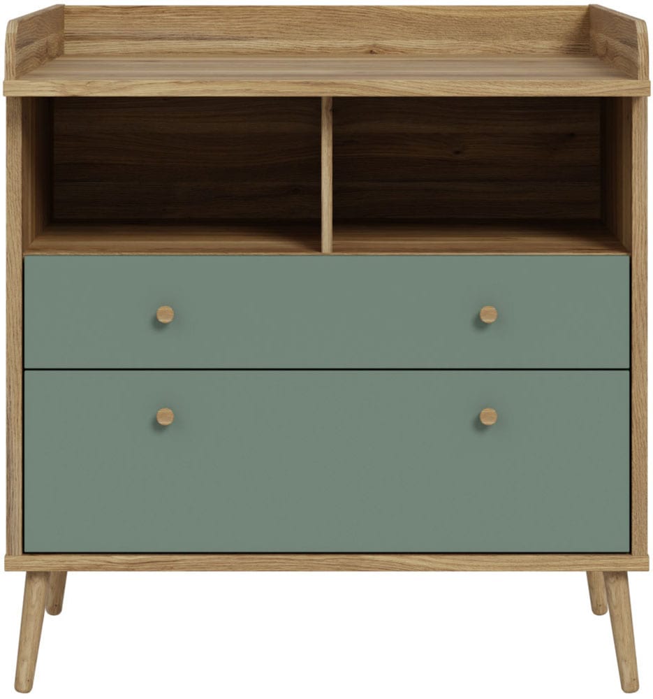 FORTE Commode à langer »Whenua« Matelas à langer, bord relevé, bicolore, rangement ouvert, compartiments etc. 89,8 cm