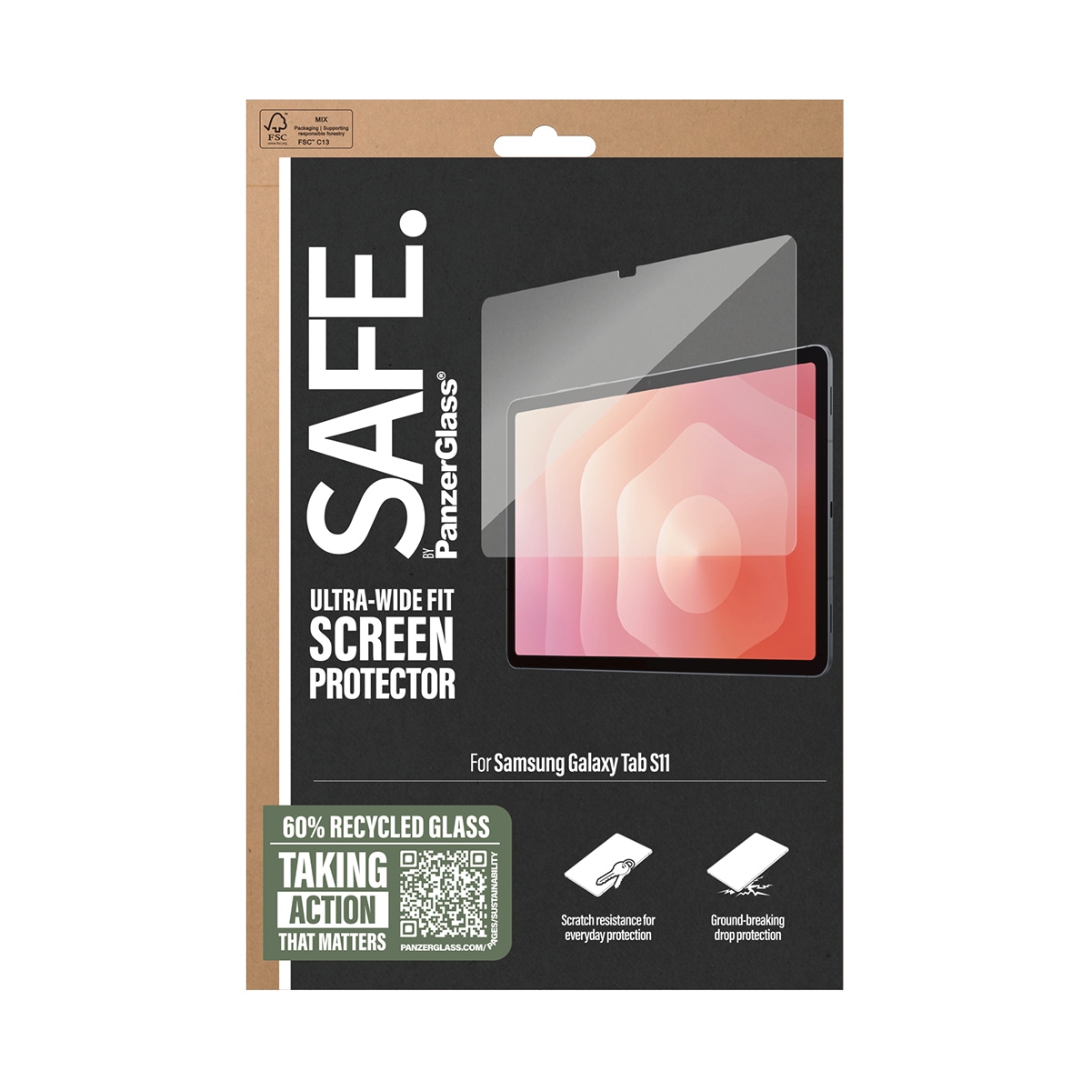 SAFE by PanzerGlass Displayschutzglas »Ultra-Wide Fit Screen Protector« für Samsung Galaxy Tab S11 Displayschutzfolie, Schutzfolie, Bildschirmschutz, kratz- & stossfest