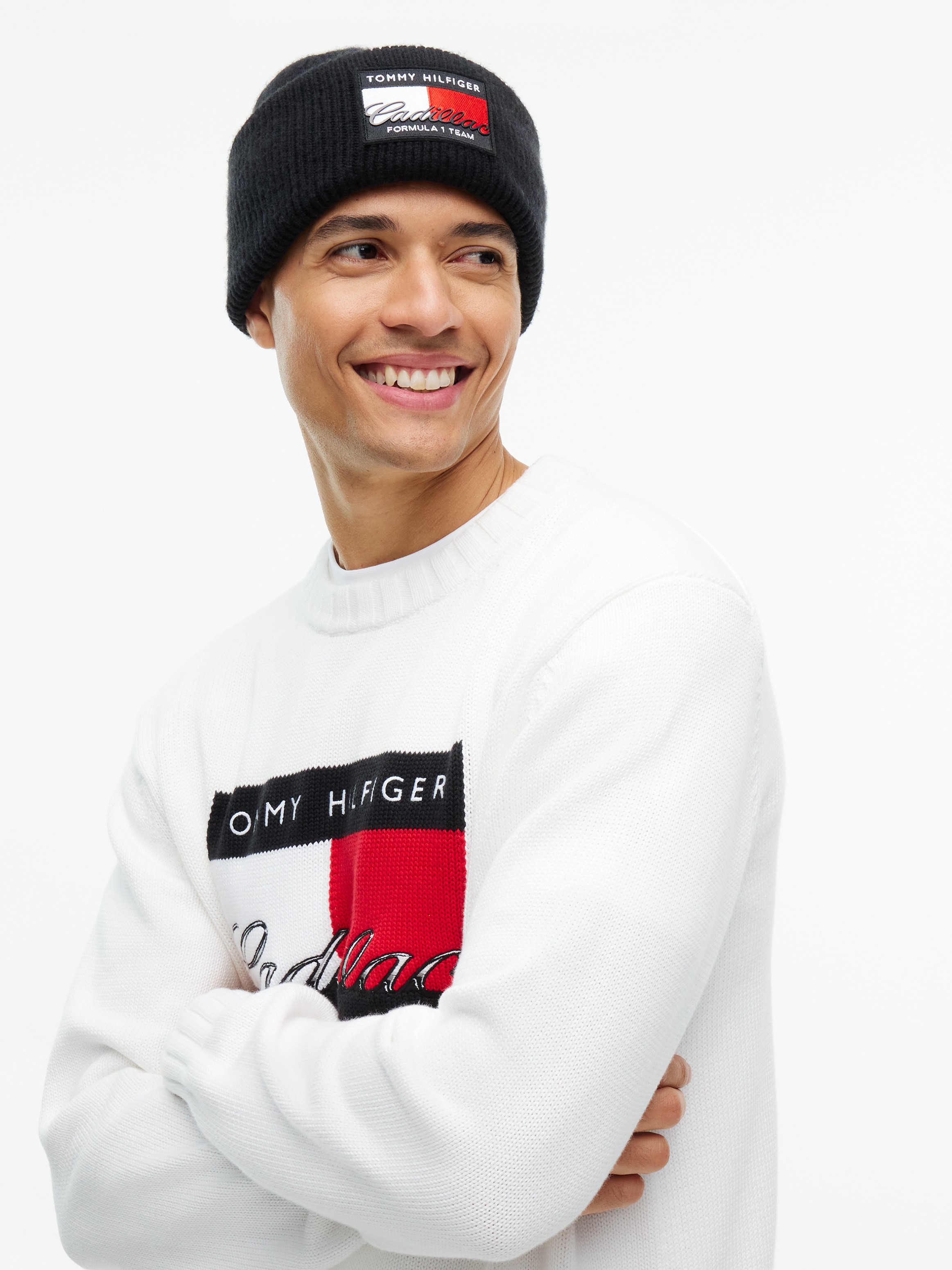 Tommy Hilfiger Bonnet »TH x Cadillac Formula 1® Team-Flag-Logo« mélange de laine, unisexe