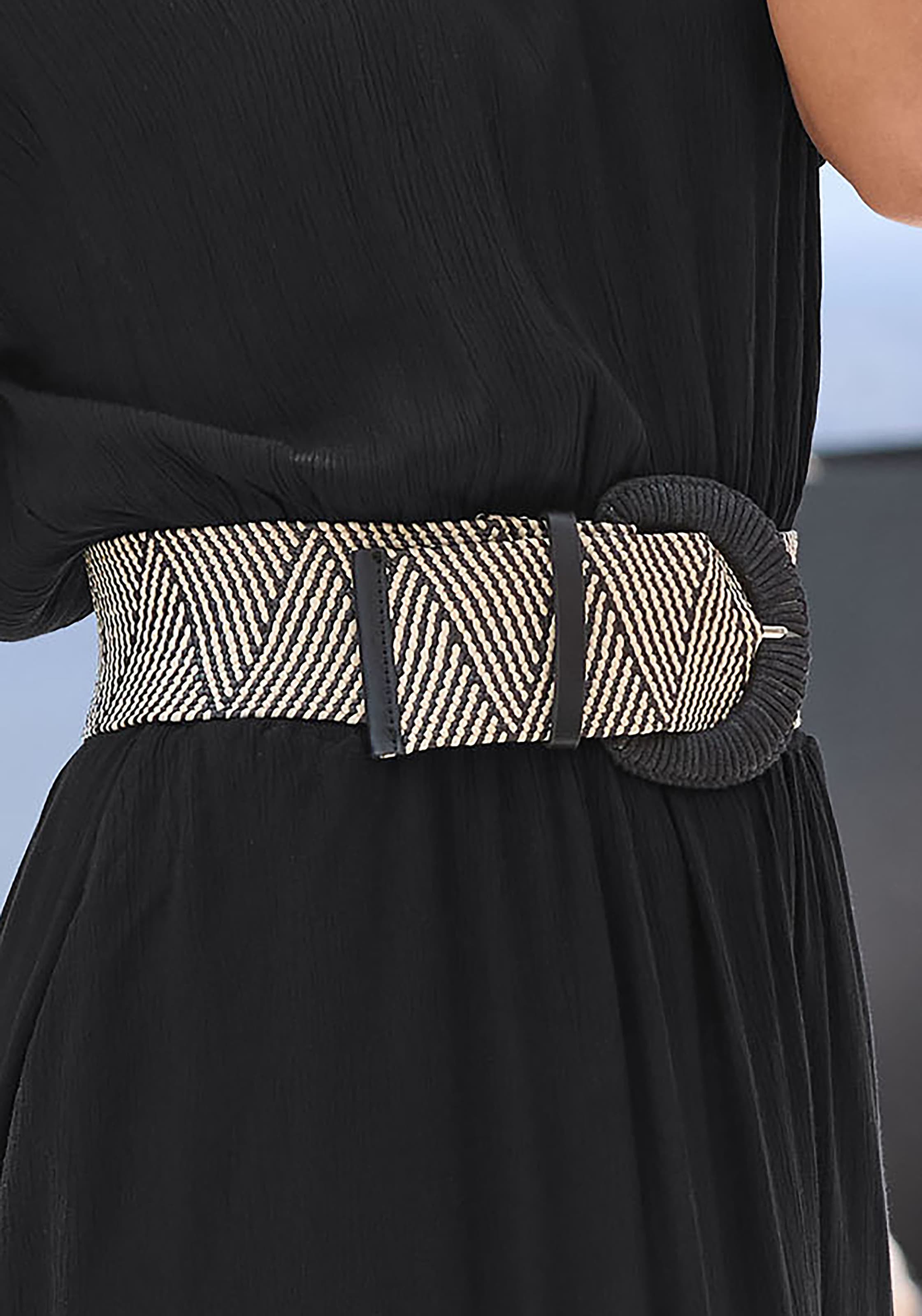 LASCANA Ceinture de taille »Stretchgürtel, Schmuckgürtel, Gürtel für Kleid & Overall, Bauchgürtel« NEU moderne Bast-Optik, mit Shaping-Effekt dank elastischem Material