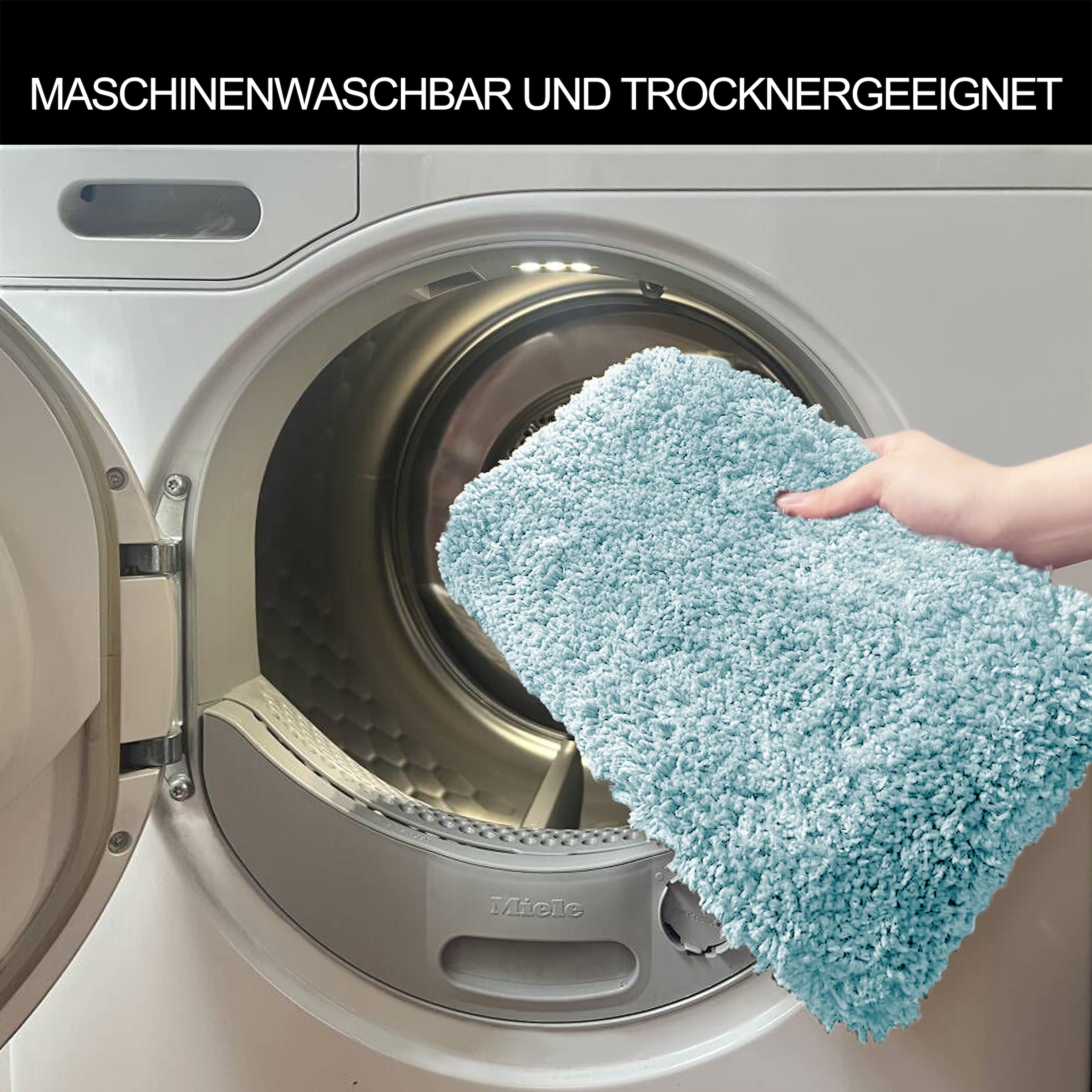 GOODproduct Tapis de bain »Sanremo Standard, Badvorleger, Badezimmer Teppich, sehr weich« Höhe 30 mm revêtement antidérapant Séchage rapide | compatible chauffage au sol tapis de bain uni, rectangulaire, rond & en set de 3 pièces disponible