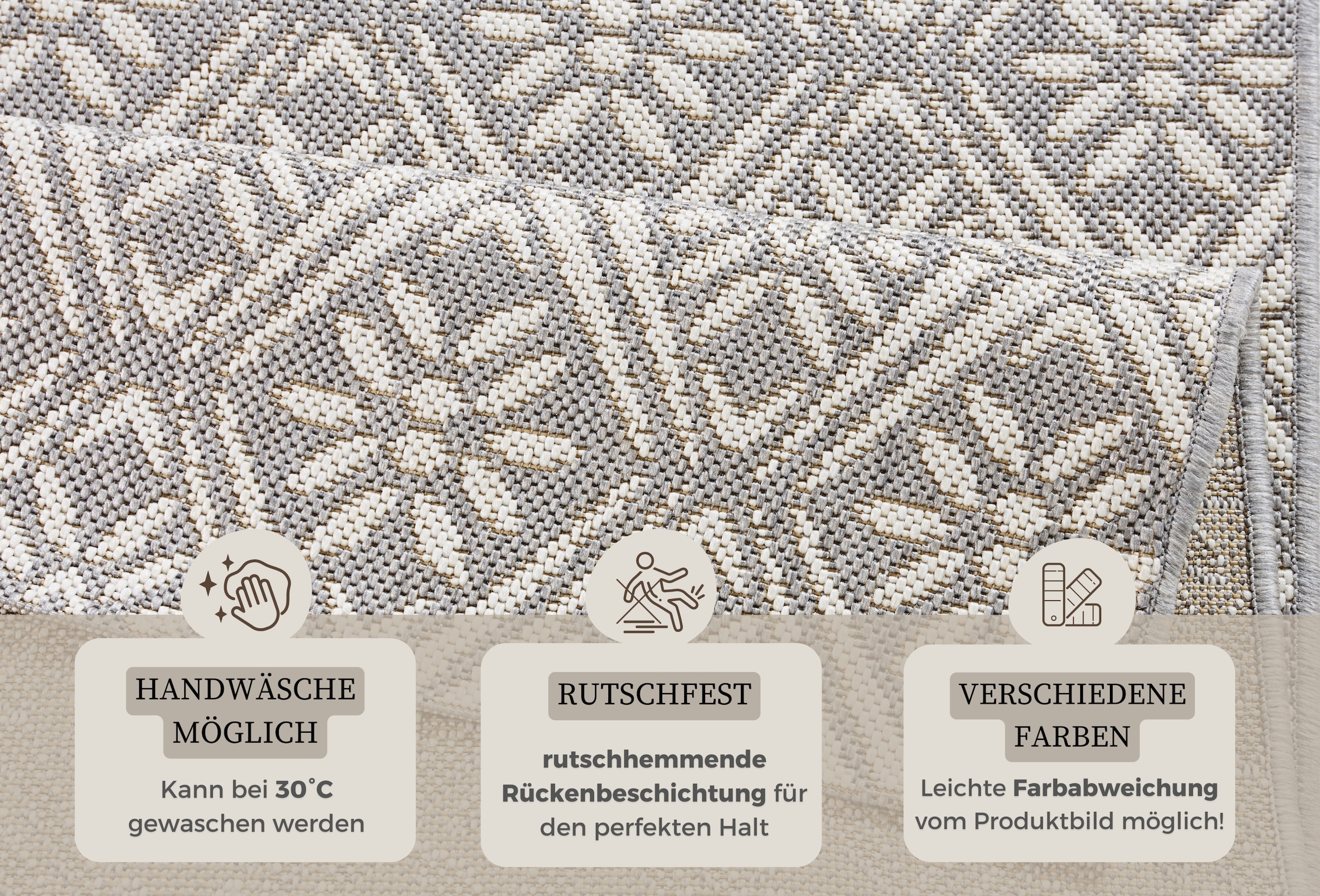 HANSE Home Chemin de table »Creation« Rectangulaire 8 mm Höhe Teppichläufer, Küchenläufer, Teppich, Waschbar, Küche, Flur, Rauten