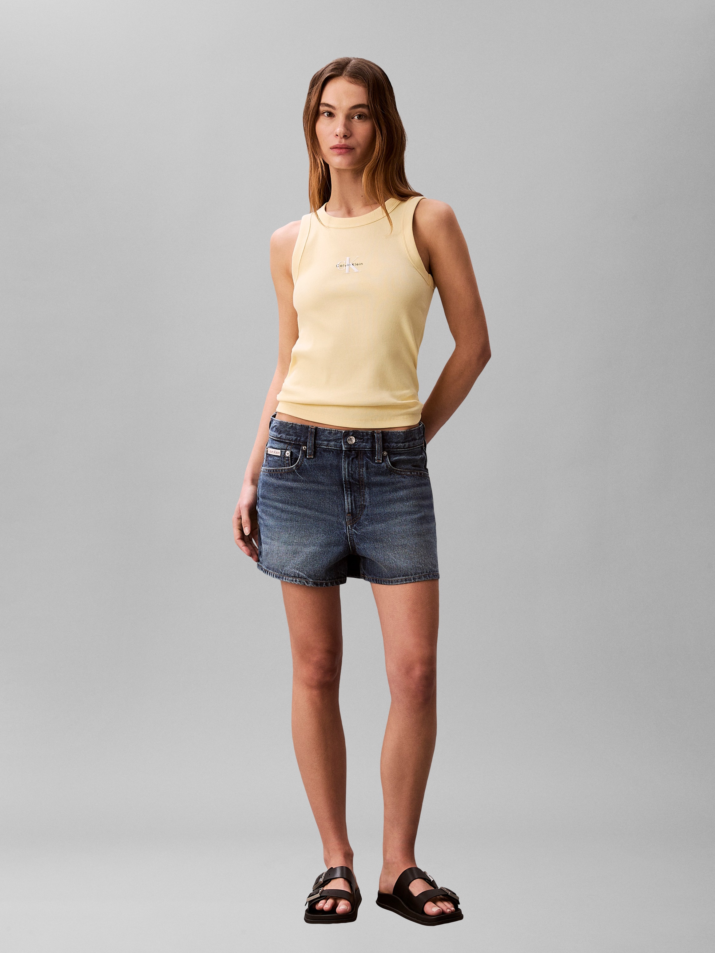 Calvin Klein Jeans Débardeur »MONOGRAM RIB TANK« Figurbetonte Passform mit Rundhalsausschnitt