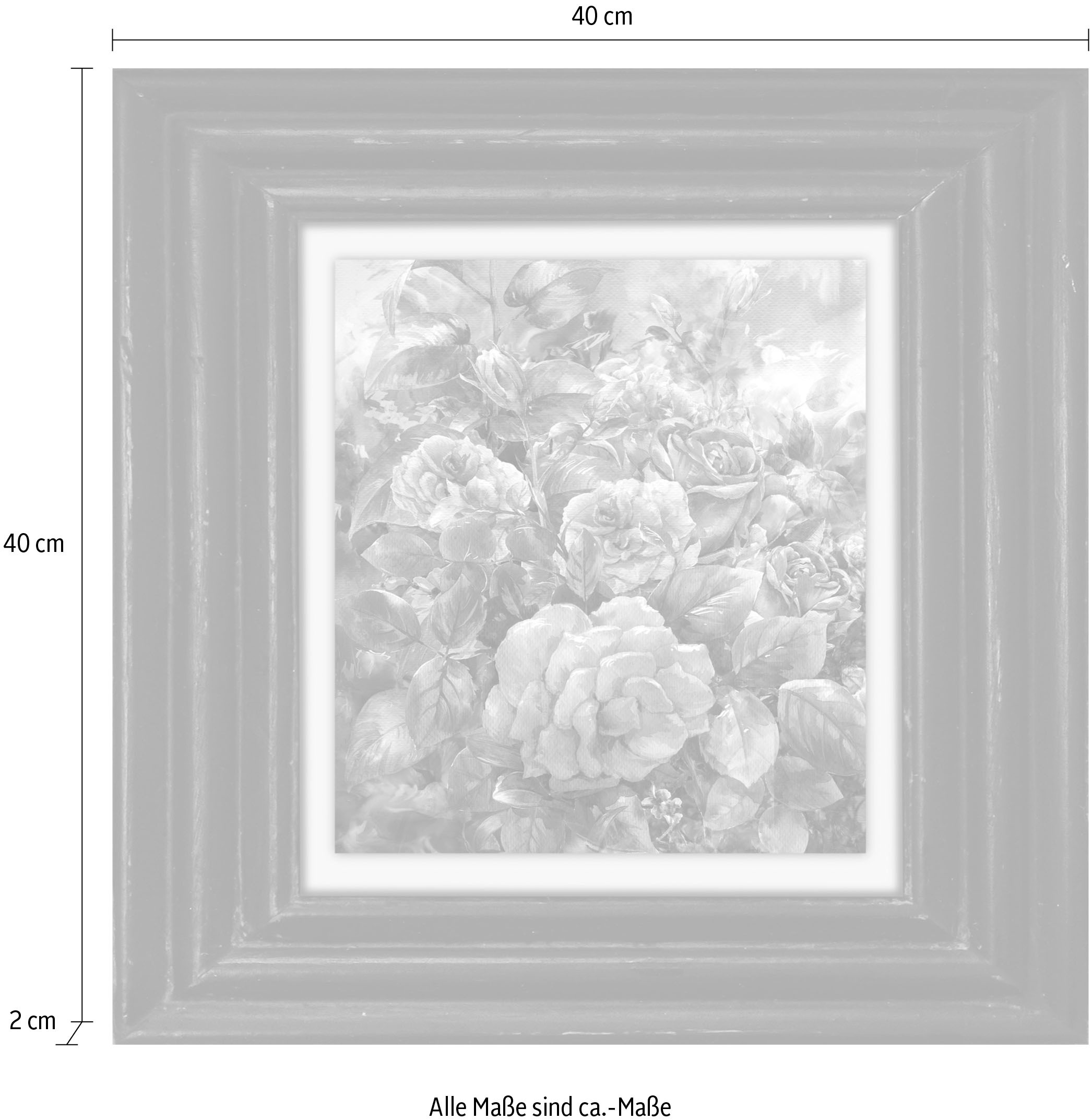 queence Leinwandbild »Blumen« Blumen | Blumenbilder | Garten | Gartenbilder | Kunst | Stillleben Premium-Leinwandstoff, Handarbeit aus Deutschland, 40x40cm