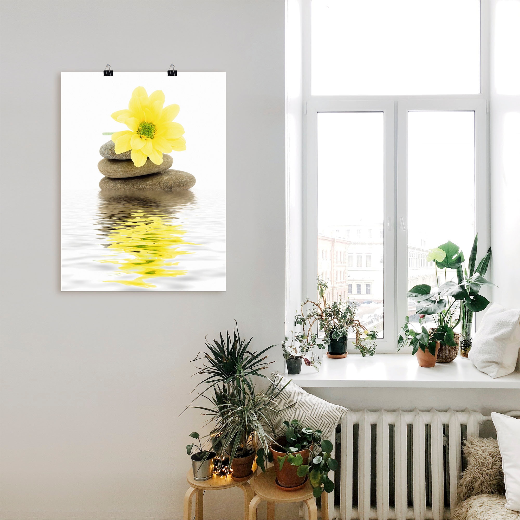 Artland Fresque murale »Zen Spa Steine mit Blumen II« 1 cuis tlg. als Alubild, Outdoorbild, Leinwandbild, Poster in verschied. Grössen