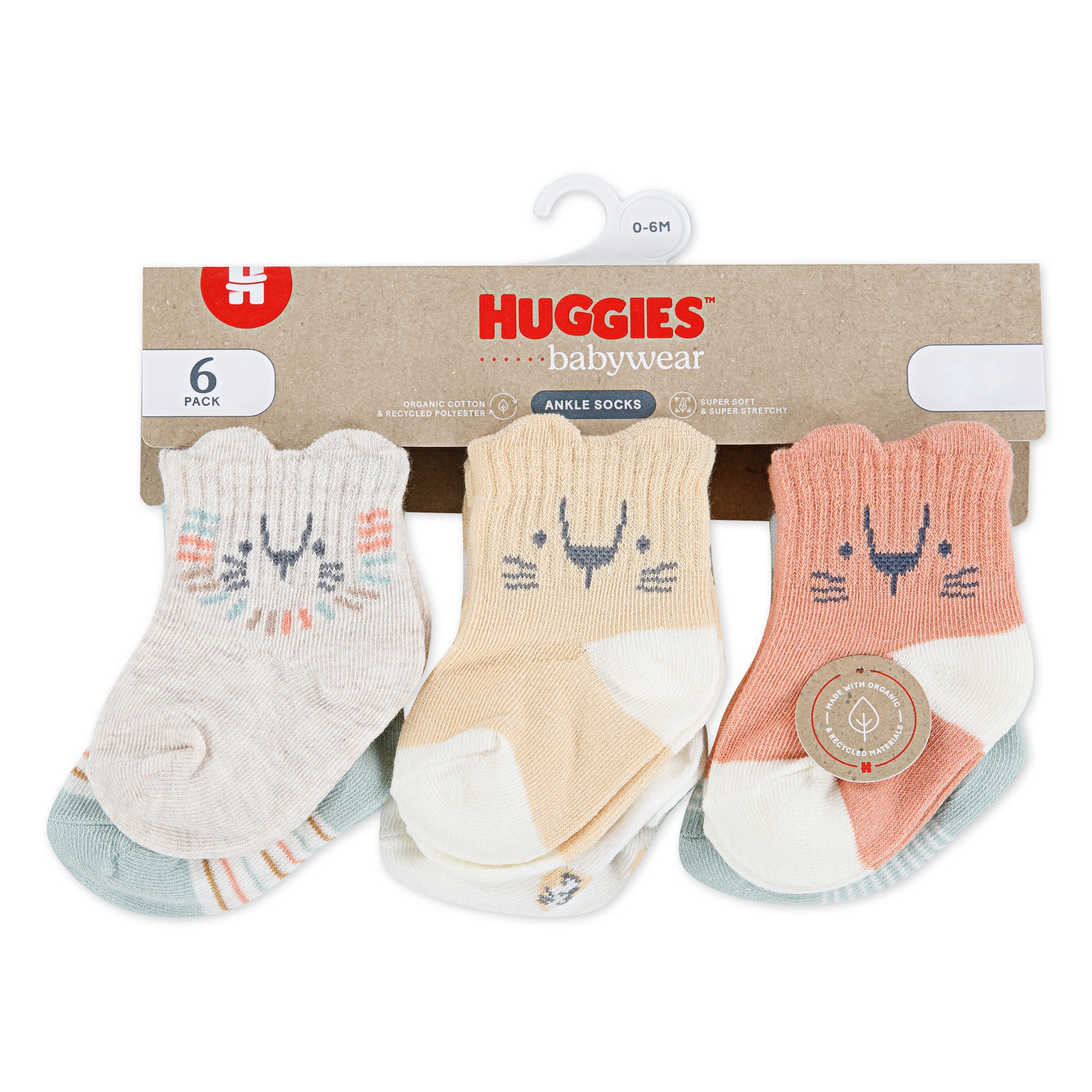 HUGGIES babywear Chaussettes »HGHB 6PK SOCK« Packung, 6 Couple tlg. mit Stickerei