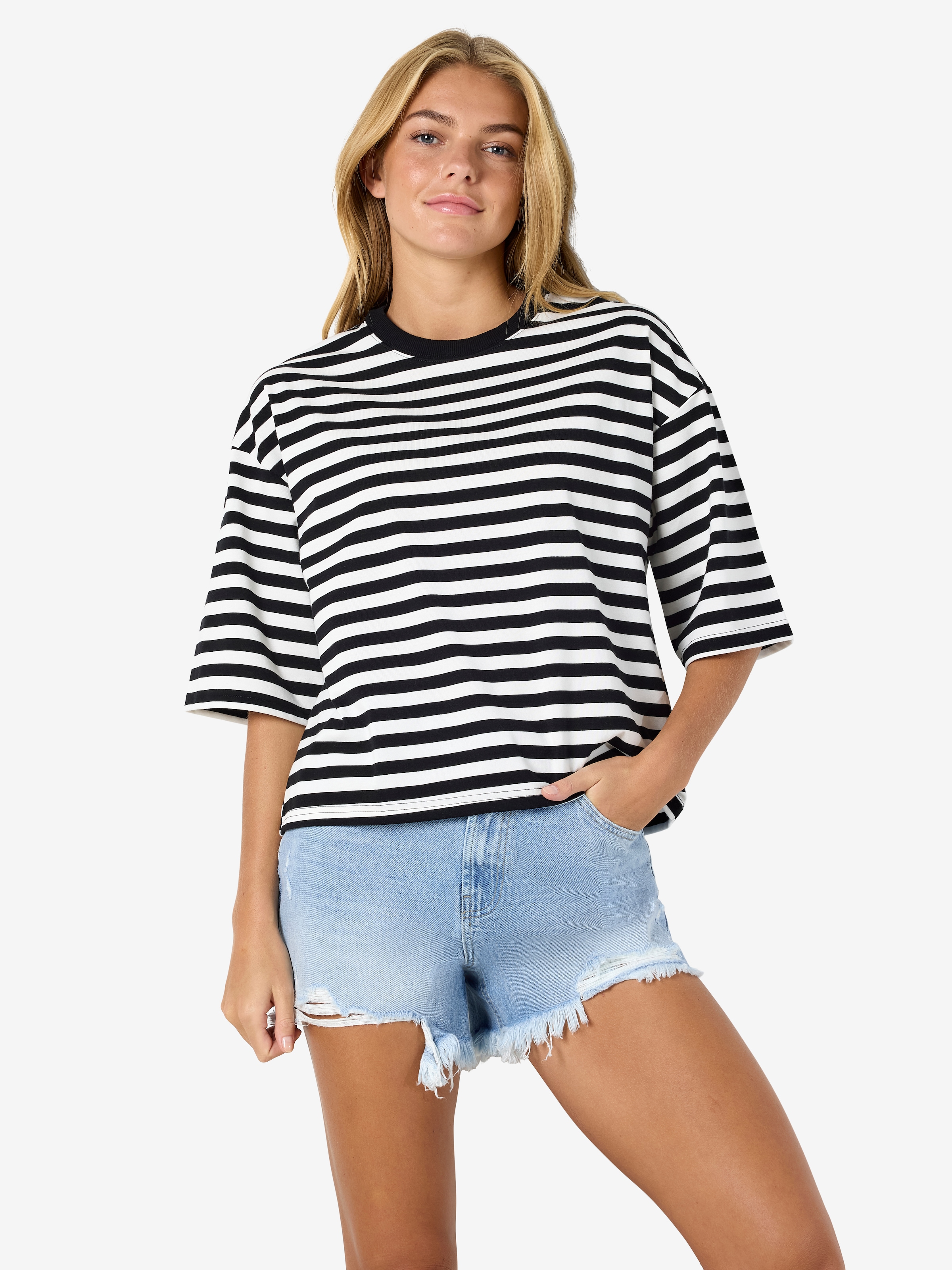 Noisy may Sweatshirt »NMEMBER 2/4 STRIPE SWEAT BOX«
