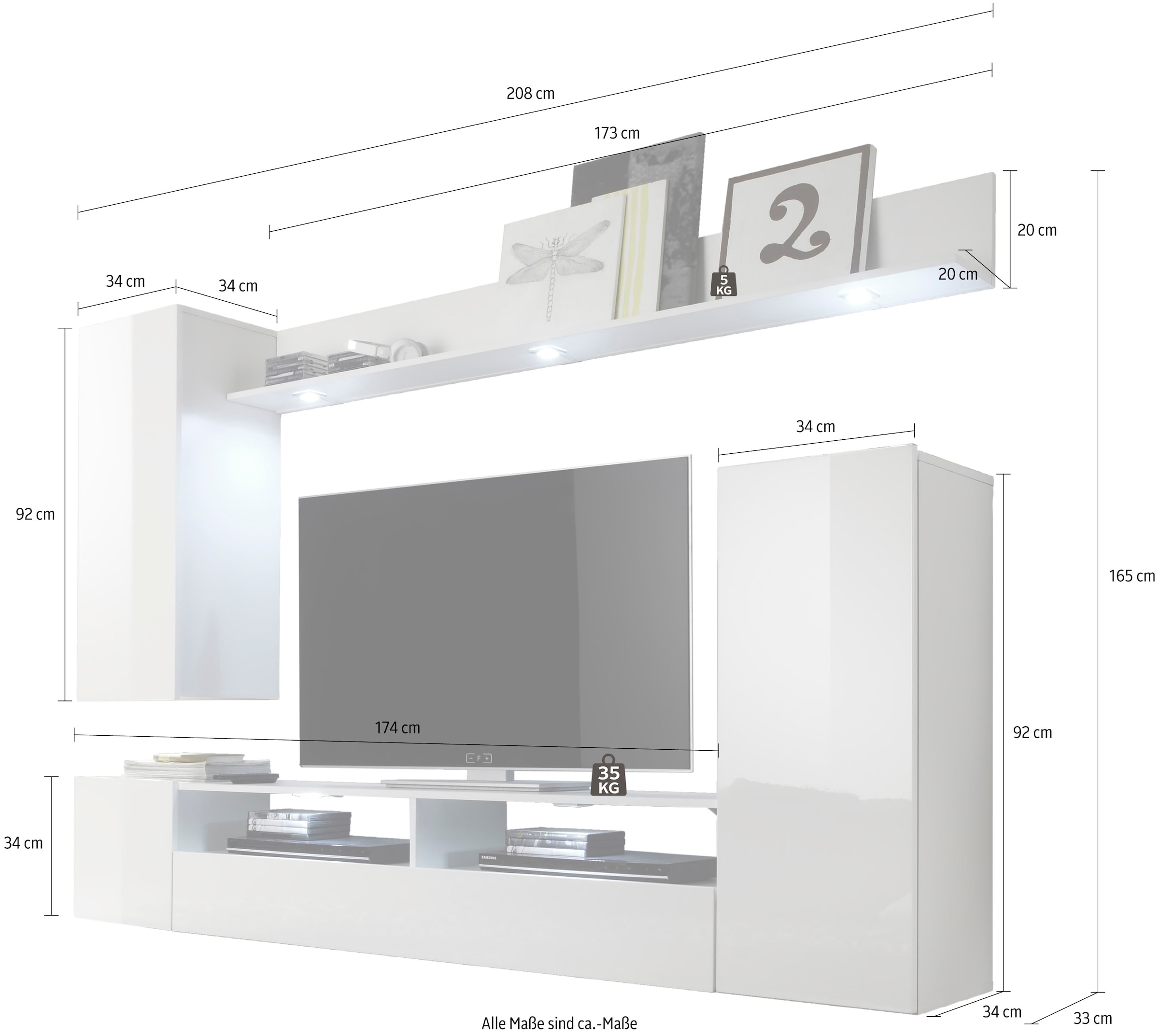 Home affaire Meuble mural »Gillis« Ensemble, 4 cuis tlg.