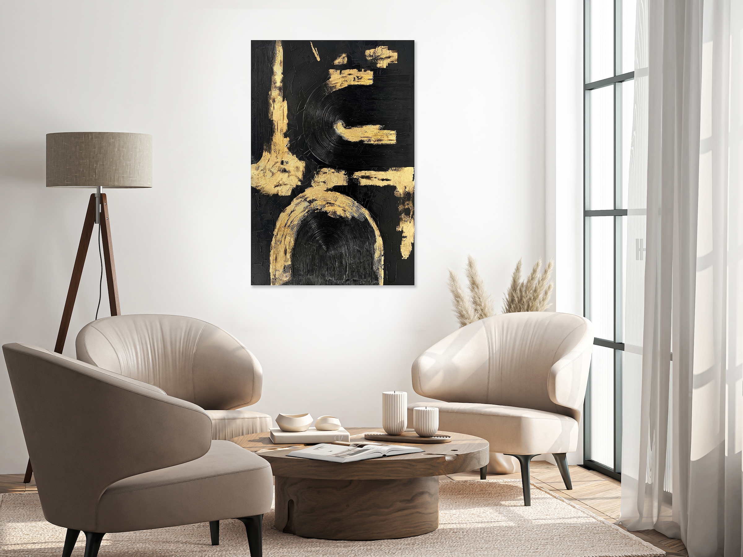 queence Tableau en verre acrylique »Wandbild, Goldbild, Bild Abstrakte Kunst mit Blattgold veredelt« Abstrait | Art | Fantasy Finition manuelle avec feuille d'or pour un aspect noble et intemporel.