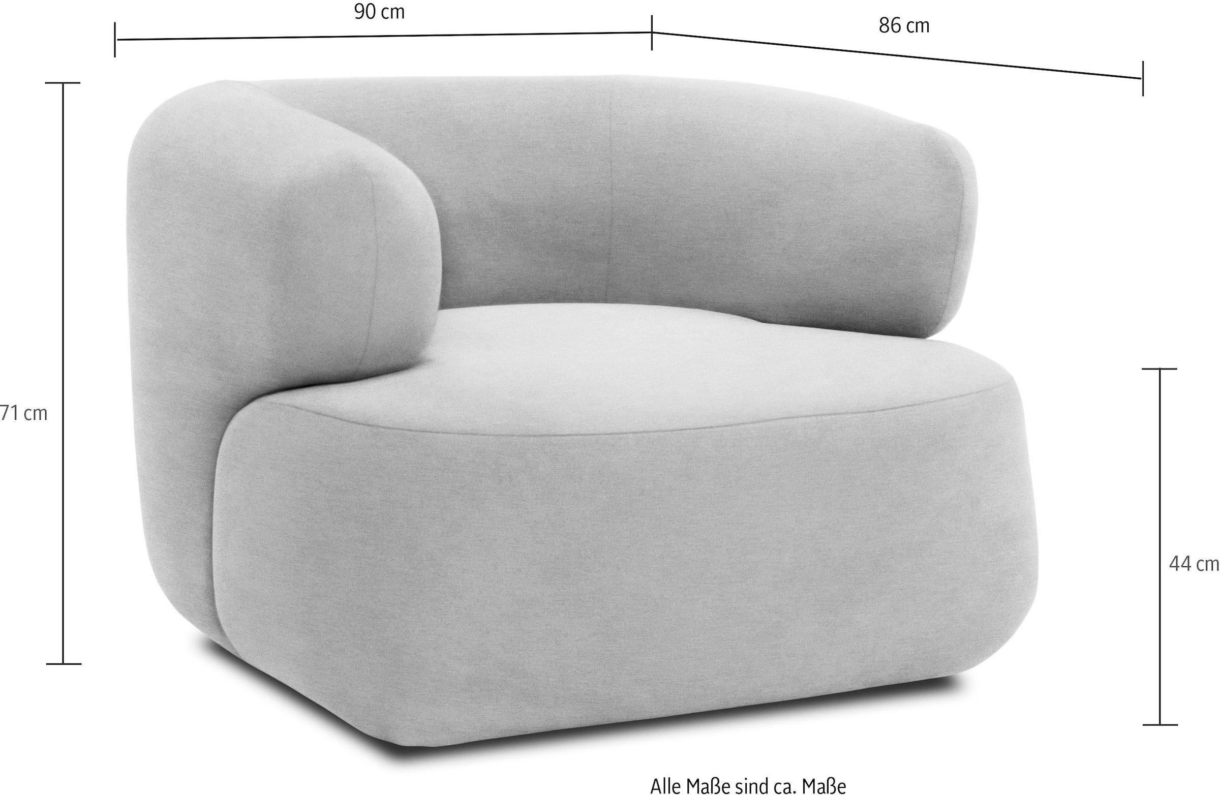 DOMO collection Fauteuil »800012 Designsessel, komfortabel und elegant, organische Formensprache« formschöner Polstersessel zum Relaxen und Entspannen