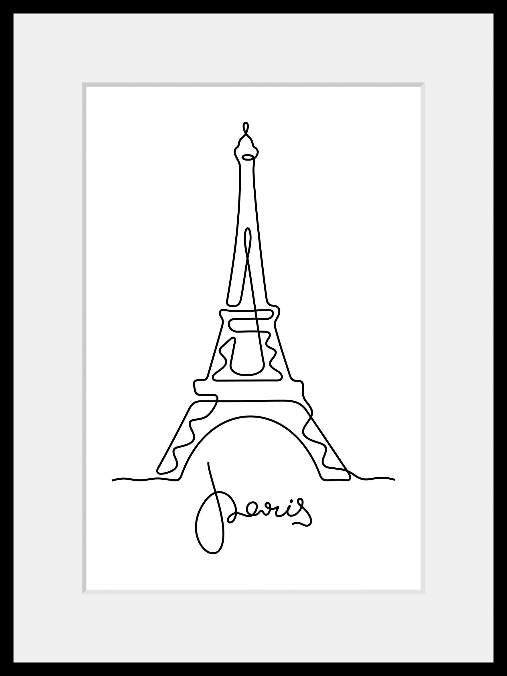 queence Bild »Stadt der Liebe« Frankreich | Gebäude | Kunst | Paris | Schriftzug | Schwarz-Weiss 1 Stk. tlg. HD Premium Poster-Druck inkl. Holzrahmen