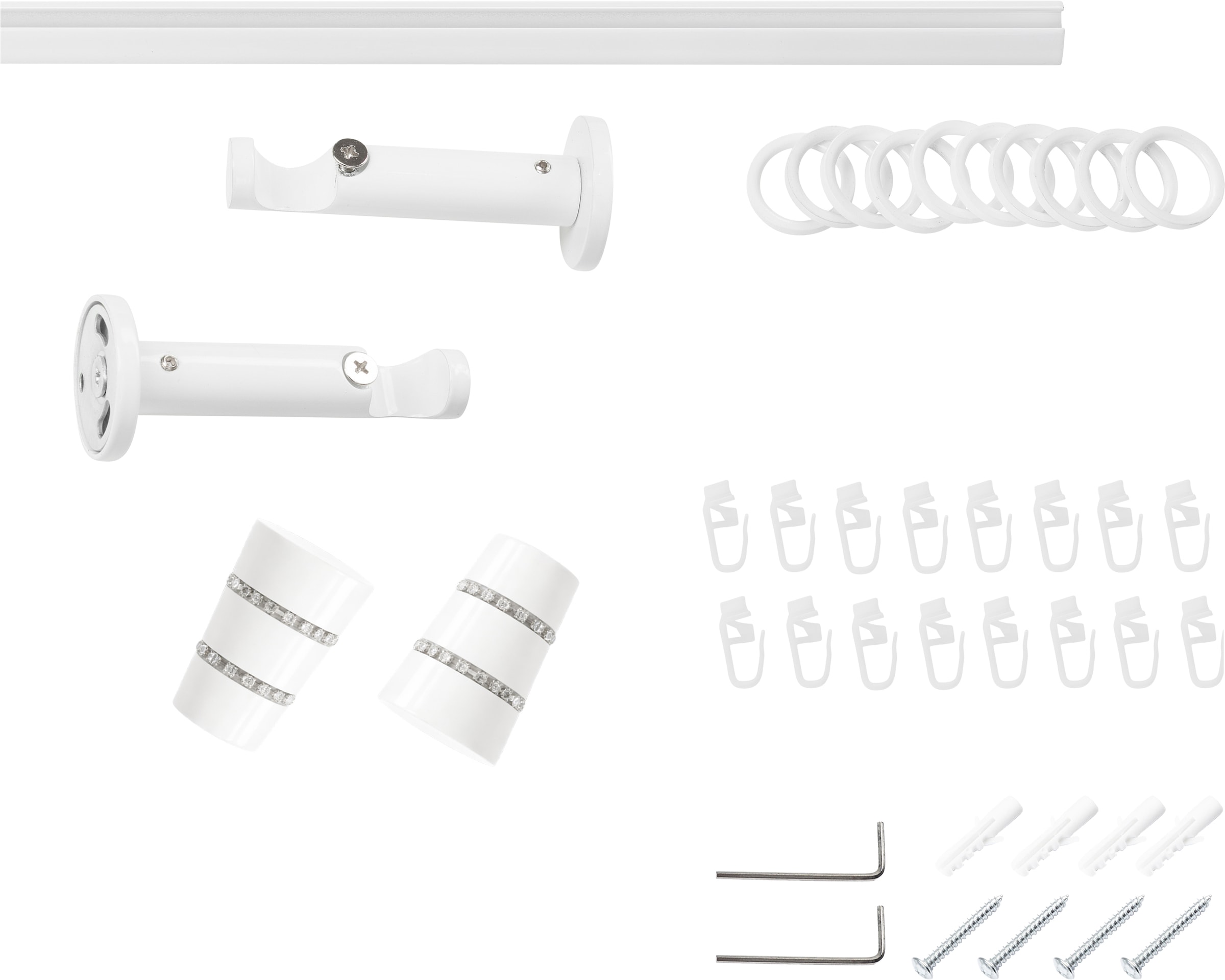 SN DECO GROUP Tringle à rideaux Ø 19 mm 1 course-läufig Fixmass;kürzbar