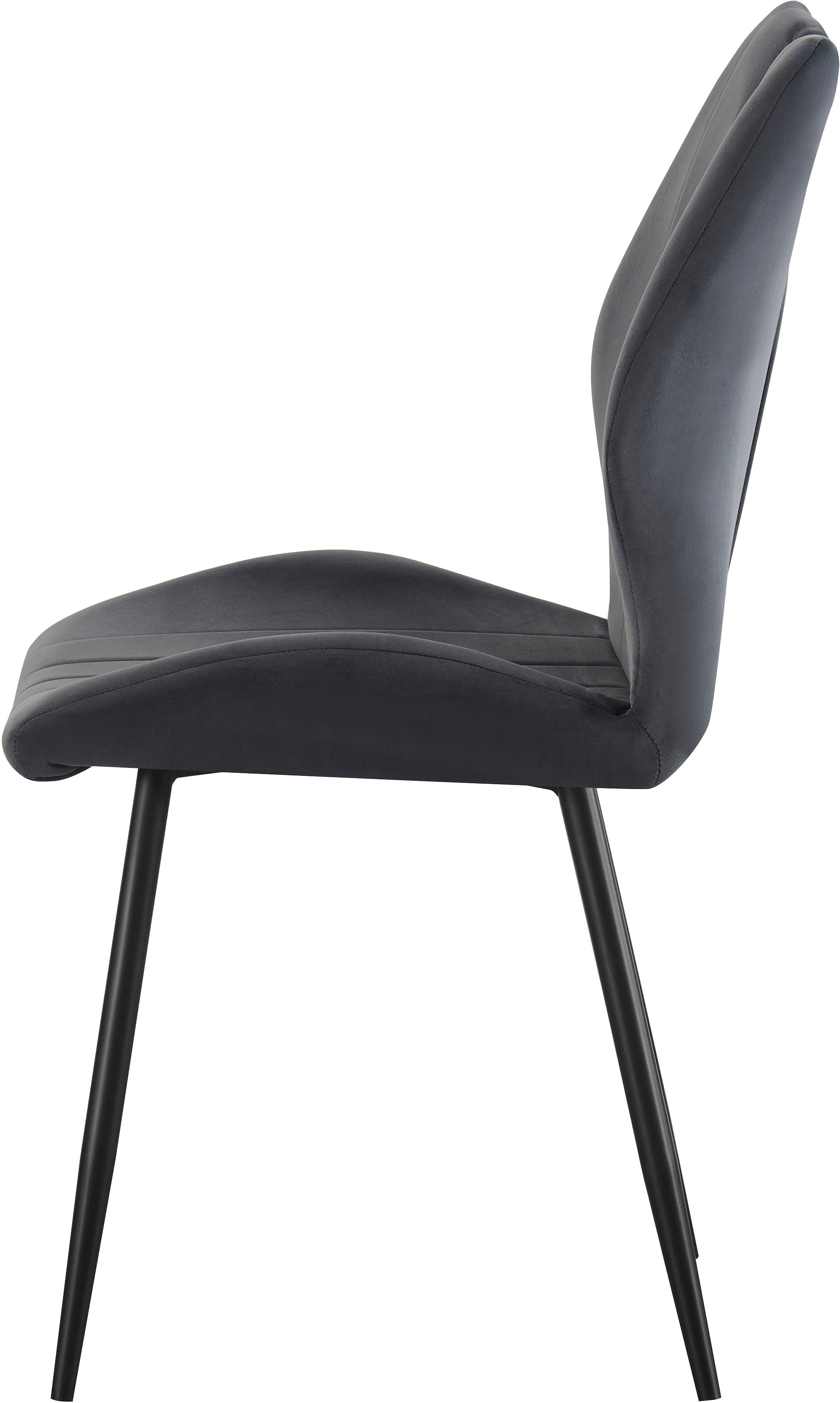 Home affaire Esszimmerstuhl »KILLAM, 2er Set, mit Metallgestell in matt schwarz« (Set) 2 Stk.in verschiedenen Farben, Belsatbarkeit pro Stuhl 120 kg, 360° drehbar