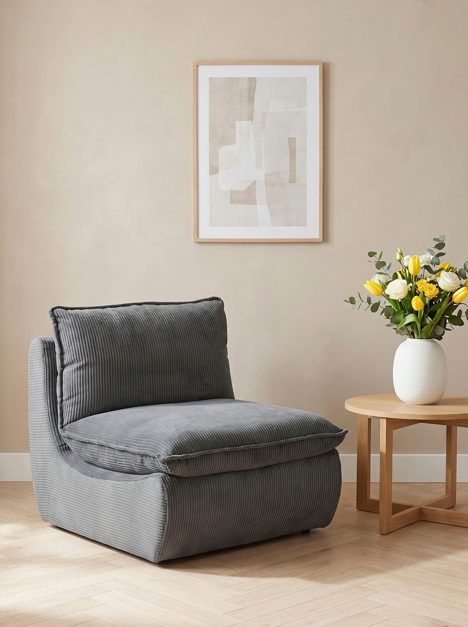 HELA Fauteuil lounge »RHODOS« 1 cuis tlg. Fauteuil; rembourré; coussin appliqué; microfibre; velours côtelé large
