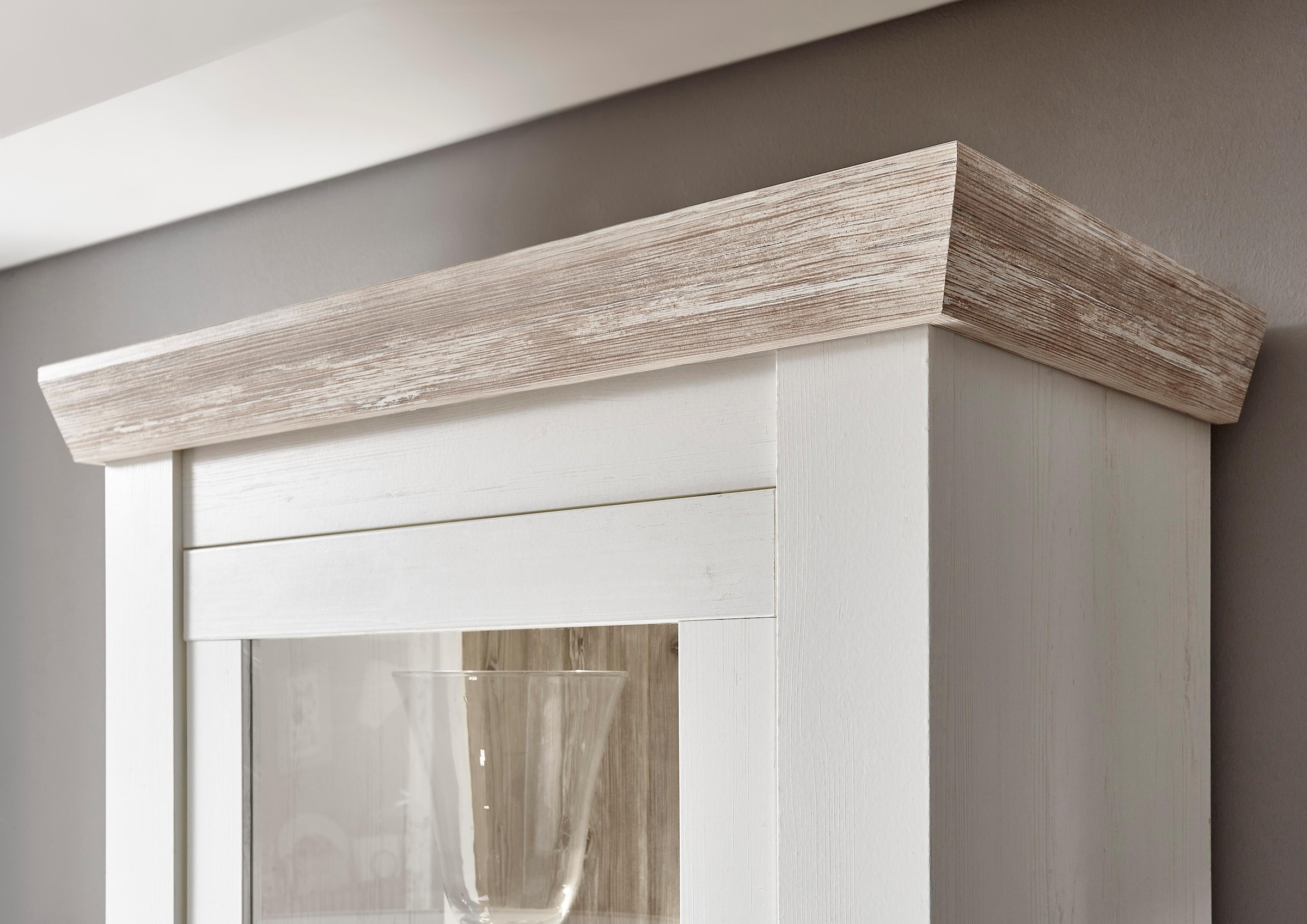 Home affaire Wohnwand »Florenz, Anbauwand im Landhausstil, Komplettset mit Metallgriffen« Set, 4 Stk. tlg.